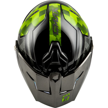 GMax MD-74 Striker Helmet w/Gold Shield - Silver/Green -Large OPEN BOX [MPN: M17411066]_2195253