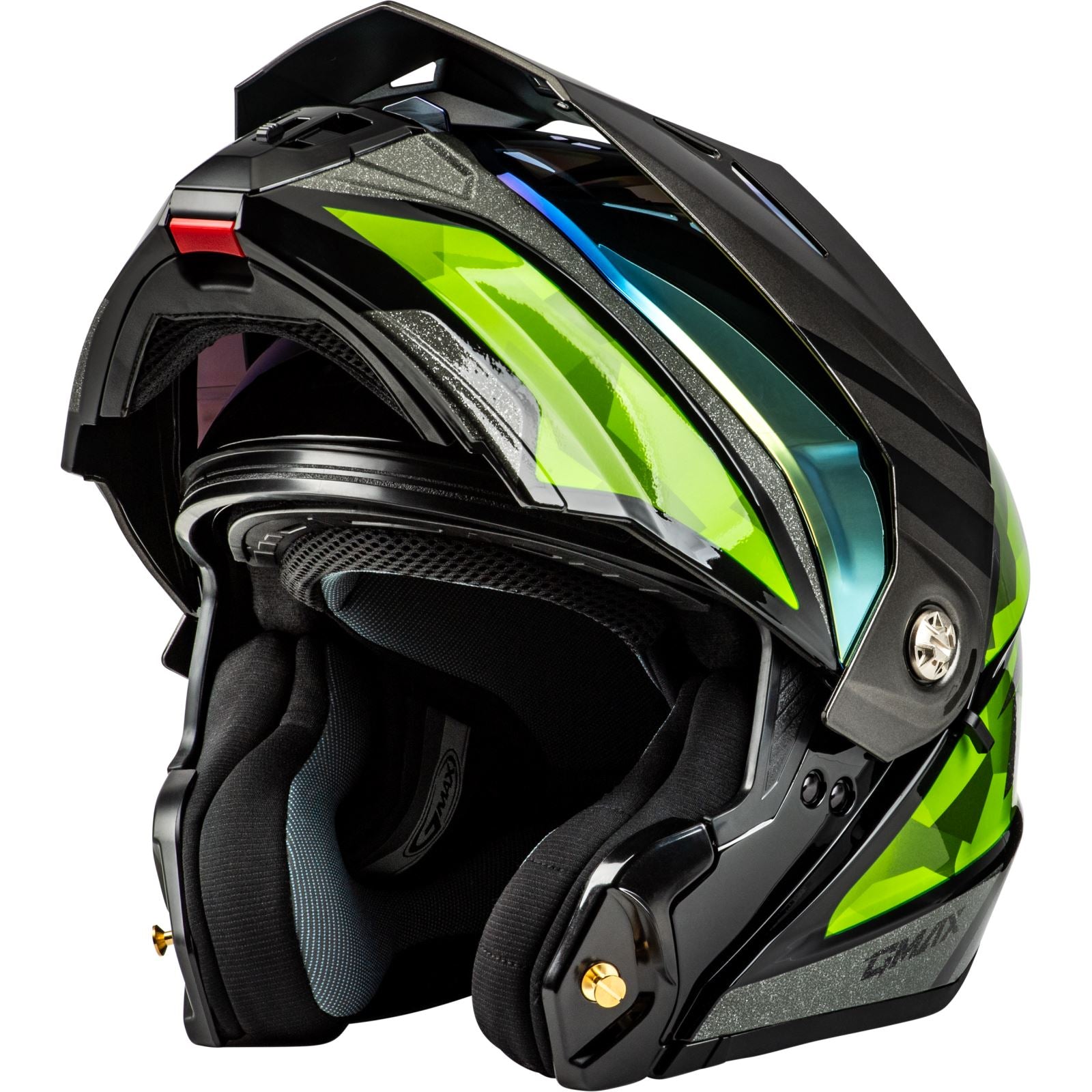 GMax MD-74 Striker Helmet w/Gold Shield - Silver/Green -Large OPEN BOX [MPN: M17411066]_2195255