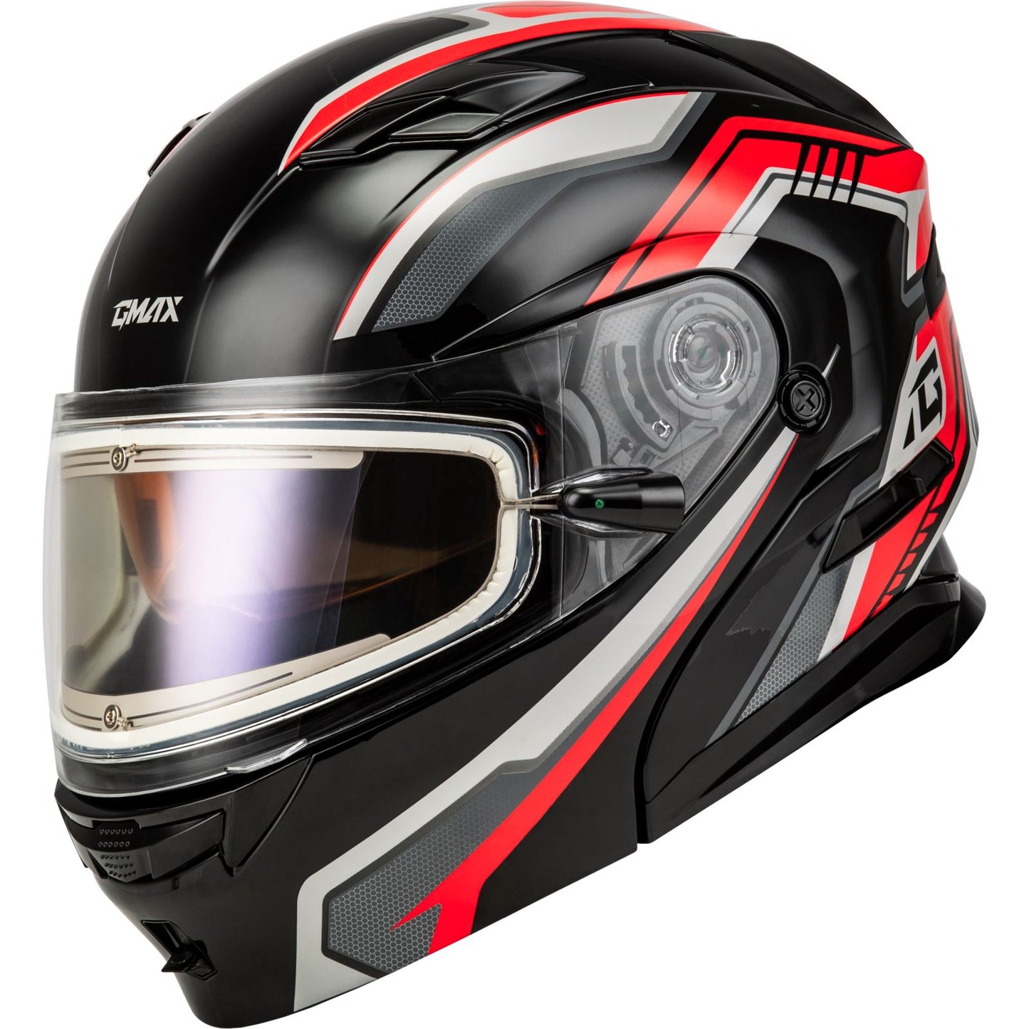 GMax MD-01S Transistor Snow Helmet - w/Elect Shield - Black/Red - XS M40139153_1333662