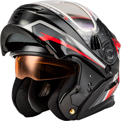GMax MD-01S Transistor Snow Helmet - w/Elect Shield - Black/Red - XS M40139153_1333666