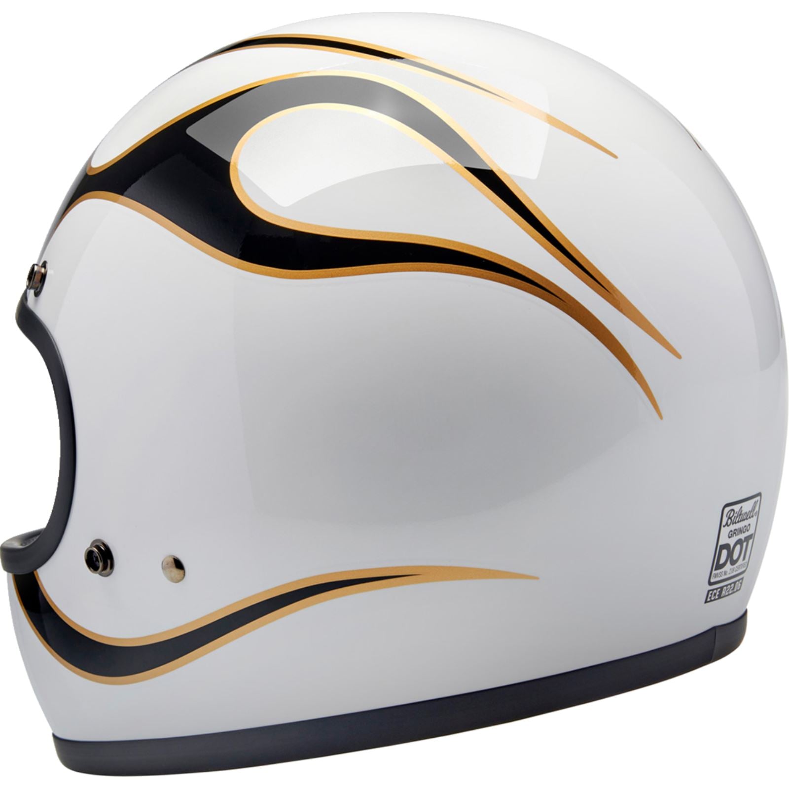 Biltwell Inc. Gringo Helmet - Flames - White/Black_1334175