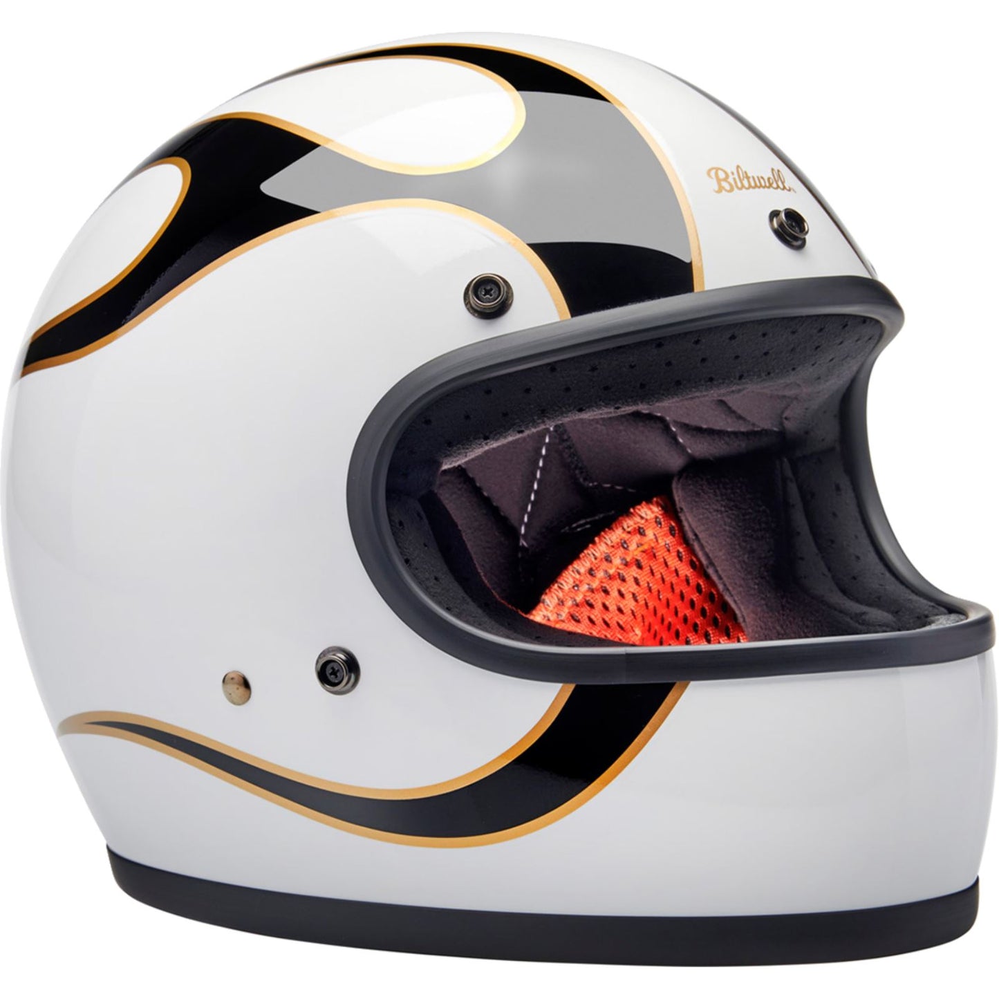 Biltwell Inc. Gringo Helmet - Flames - White/Black_1334104