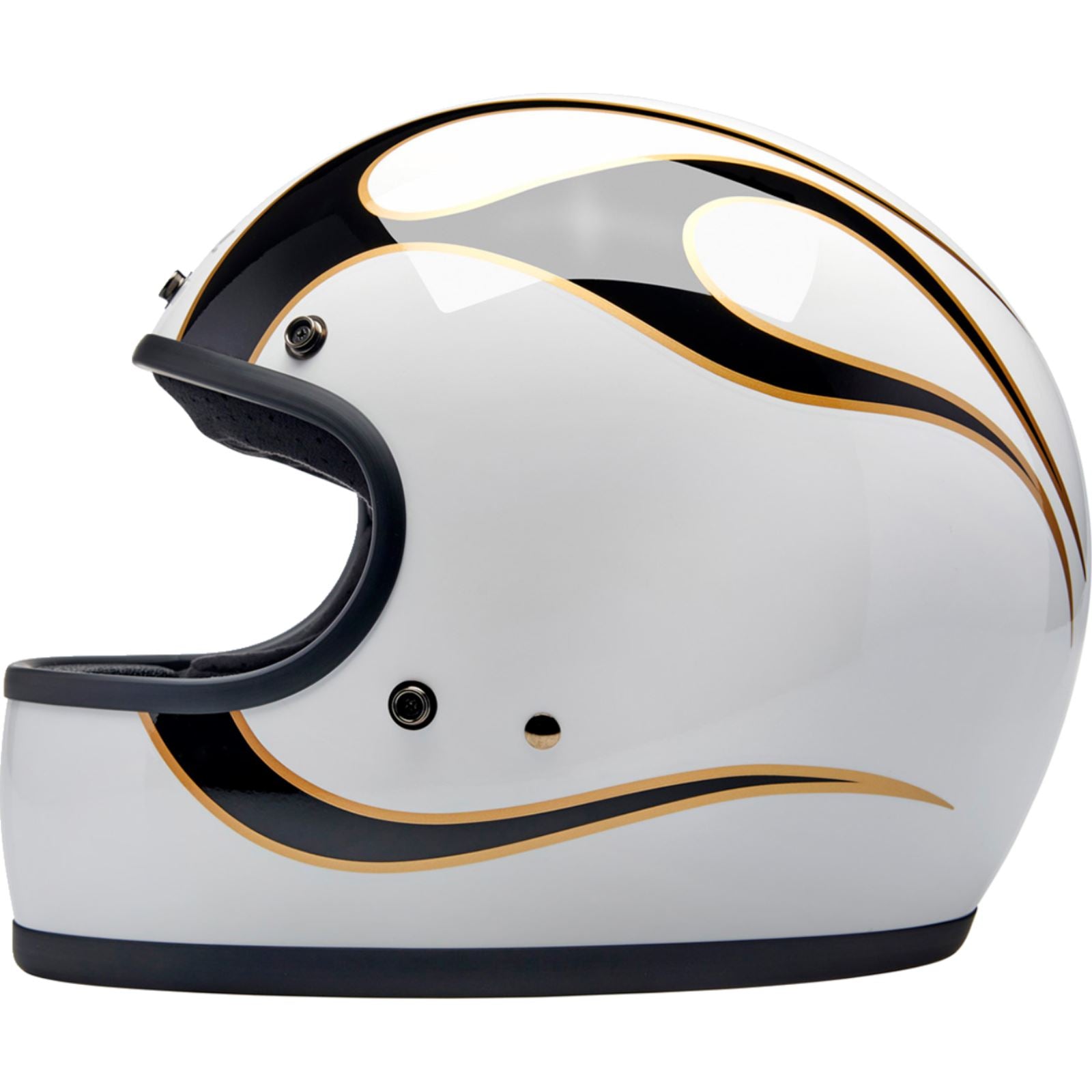 Biltwell Inc. Gringo Helmet - Flames - White/Black_1334105