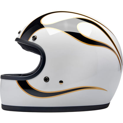 Biltwell Inc. Gringo Helmet - Flames - White/Black_1334105