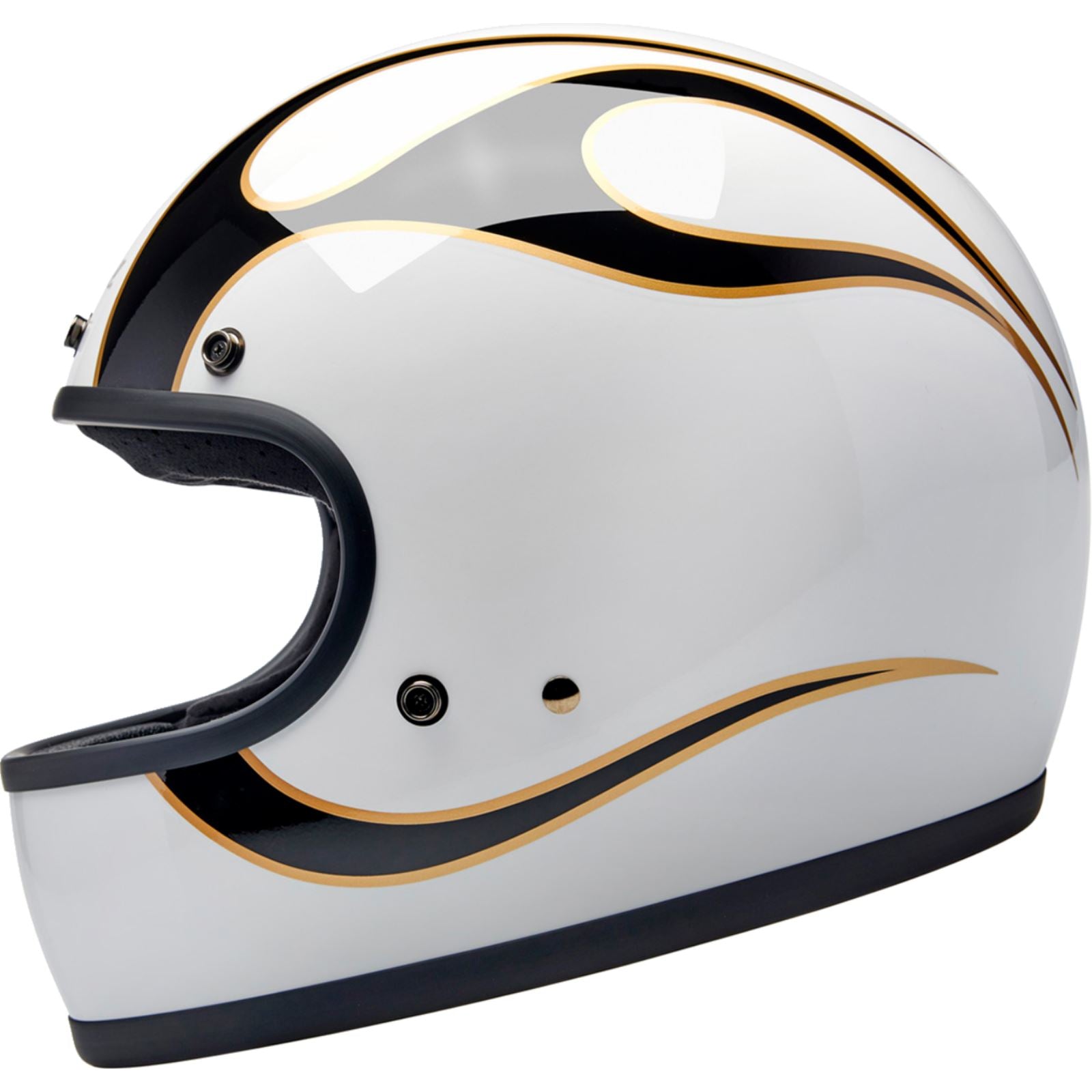 Biltwell Inc. Gringo Helmet - Flames - White/Black_1334106