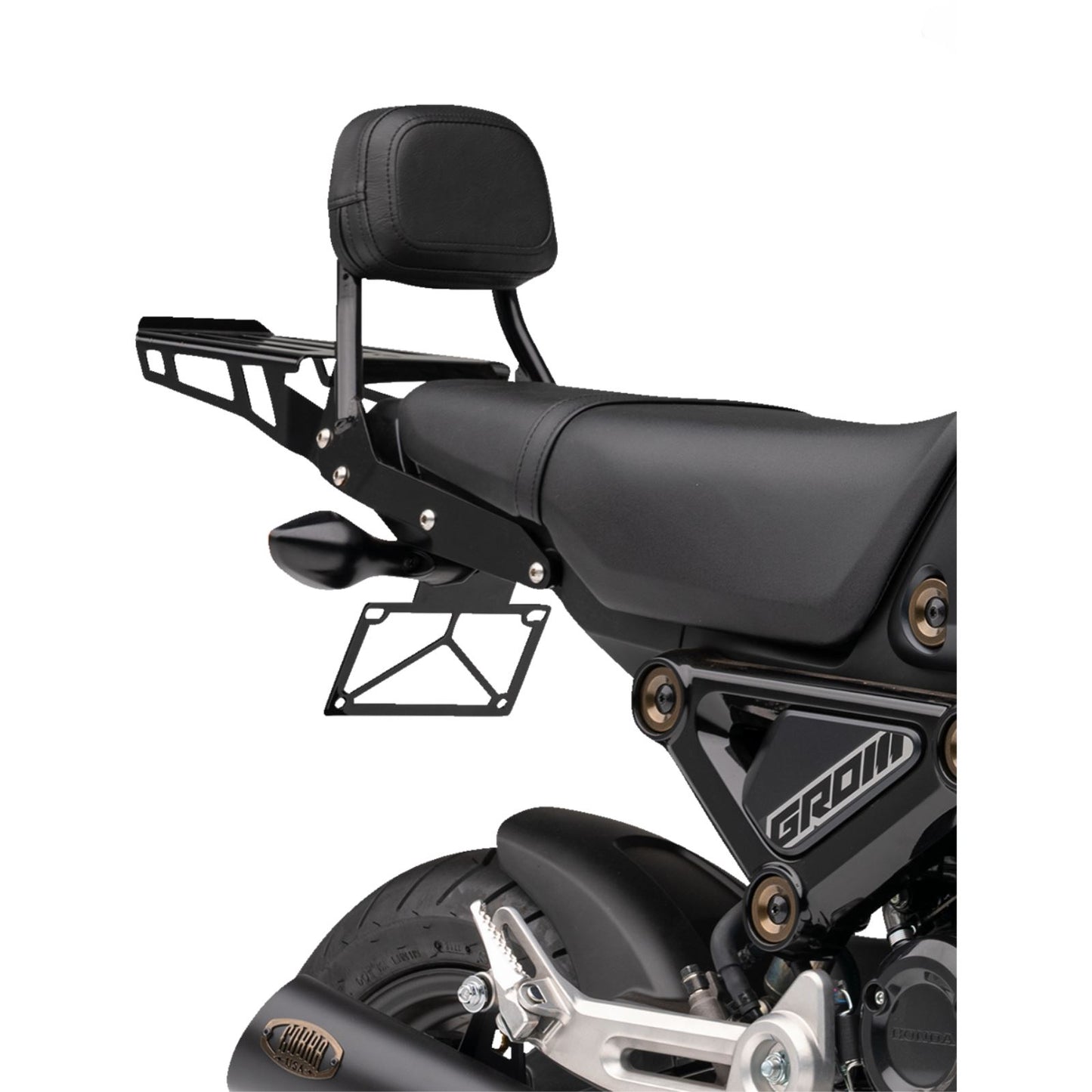 Cobra Sissy Bar Luggage Rack - Black - Laser Cut 02-3607B_1366518