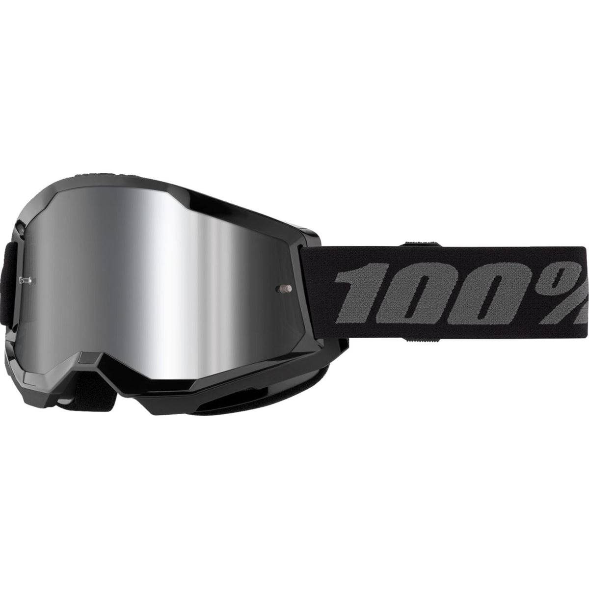 100% Strata 2 Goggles - Black - Mirror Silver OPEN BOX [MPN: 50028-00013]_2093757