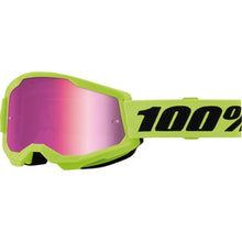 100% Youth Strata 2 Junior Goggle - Neon Yellow - Mirror Pink Lens 50032-00010_1334219