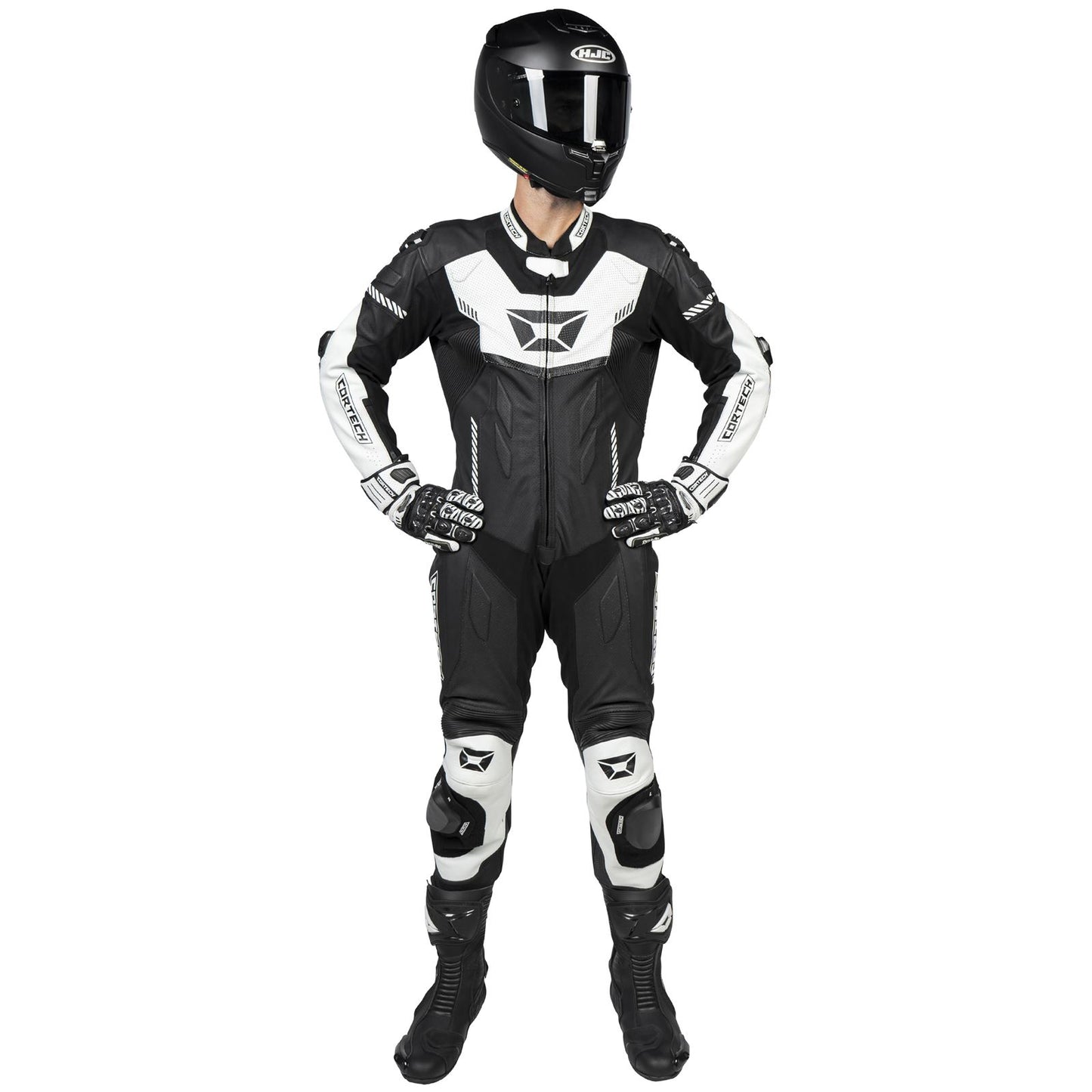 Cortech Men's Revo Sport Air 1-Piece Suit - Black/White_1384773