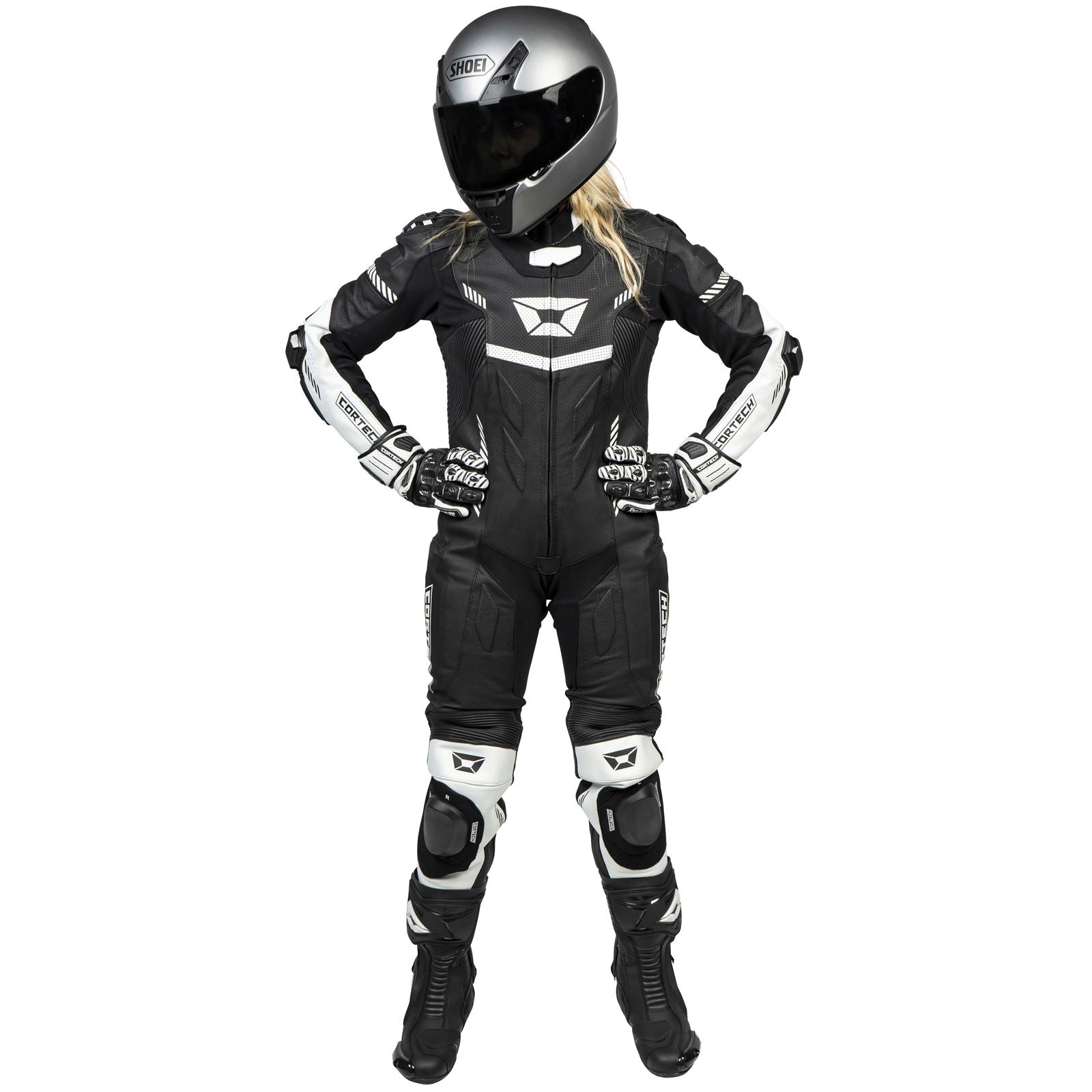 Cortech Women's Revo Sport Air 1-Piece Suit - Black/White_1384817