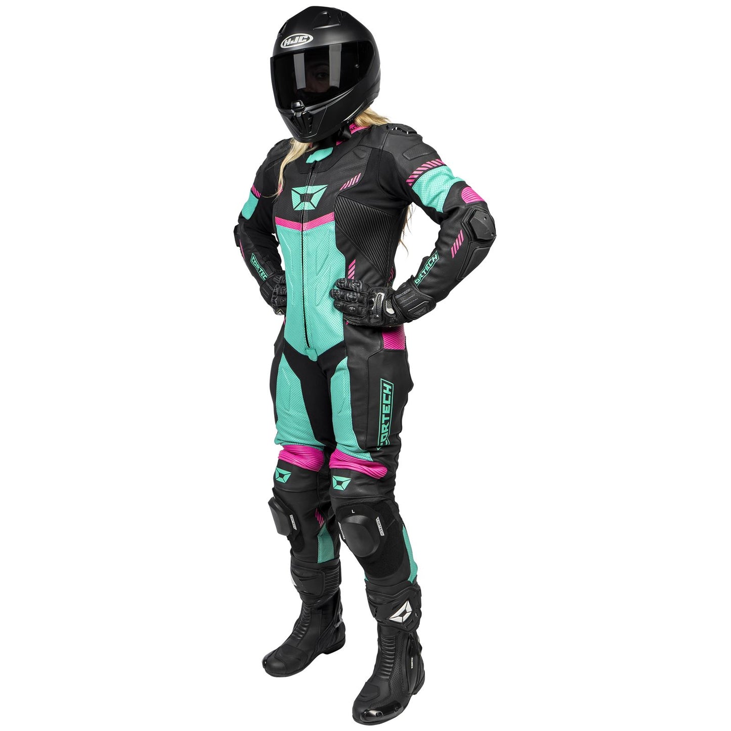 Cortech Women's Revo Sport Air 1-Piece Suit - Black/Teal_1384833
