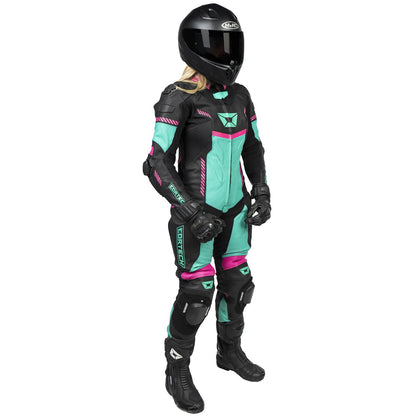 Cortech Women's Revo Sport Air 1-Piece Suit - Black/Teal_1384834