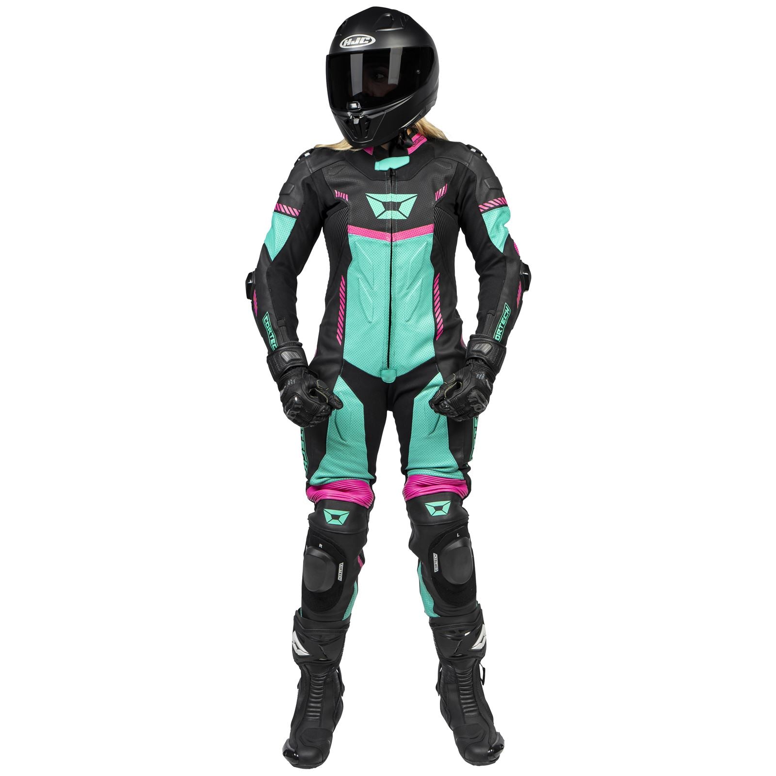 Cortech Women's Revo Sport Air 1-Piece Suit - Black/Teal_1384835