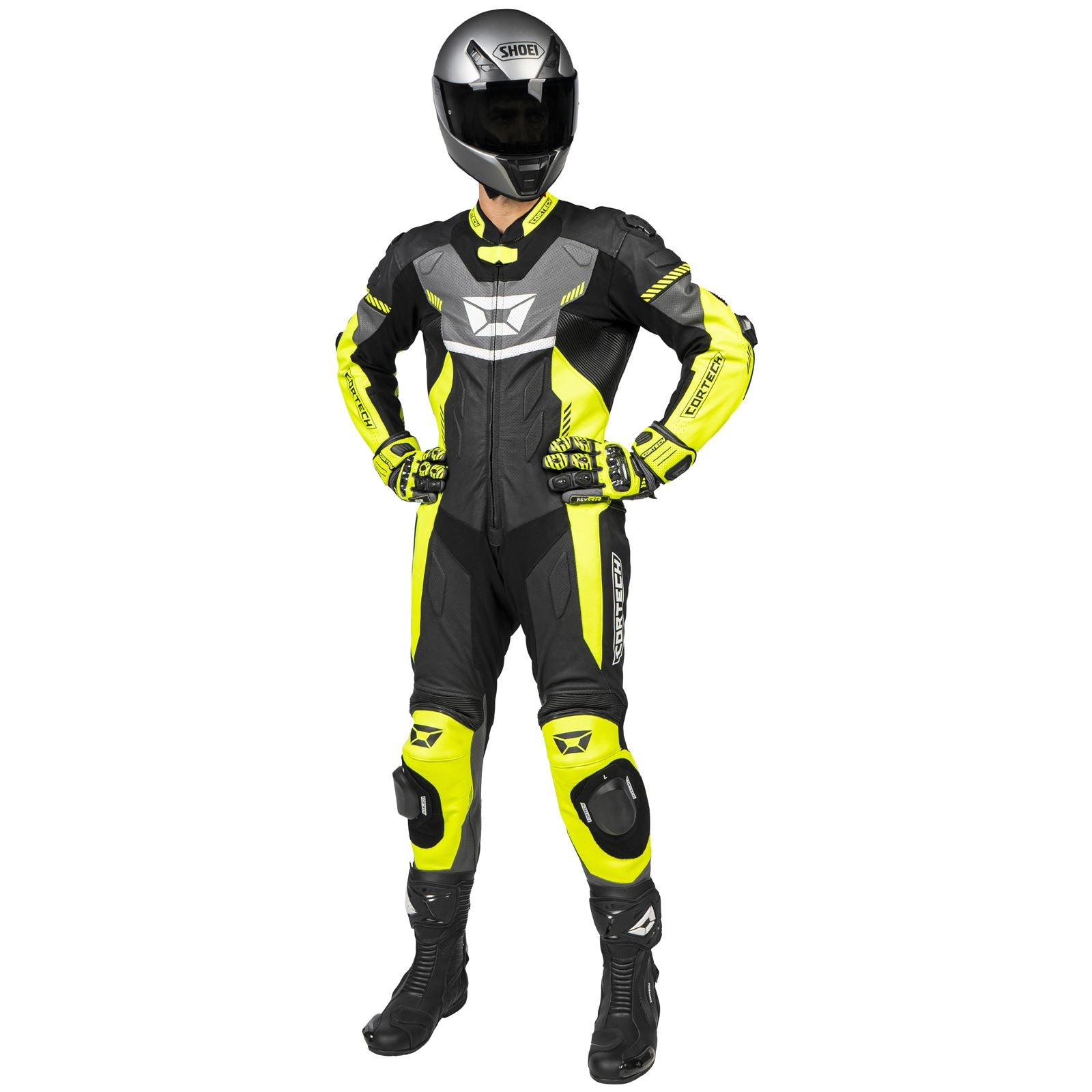 Cortech Men's Revo Sport Air 1-Piece Suit - Hi-Viz/Gunmetal_1384814