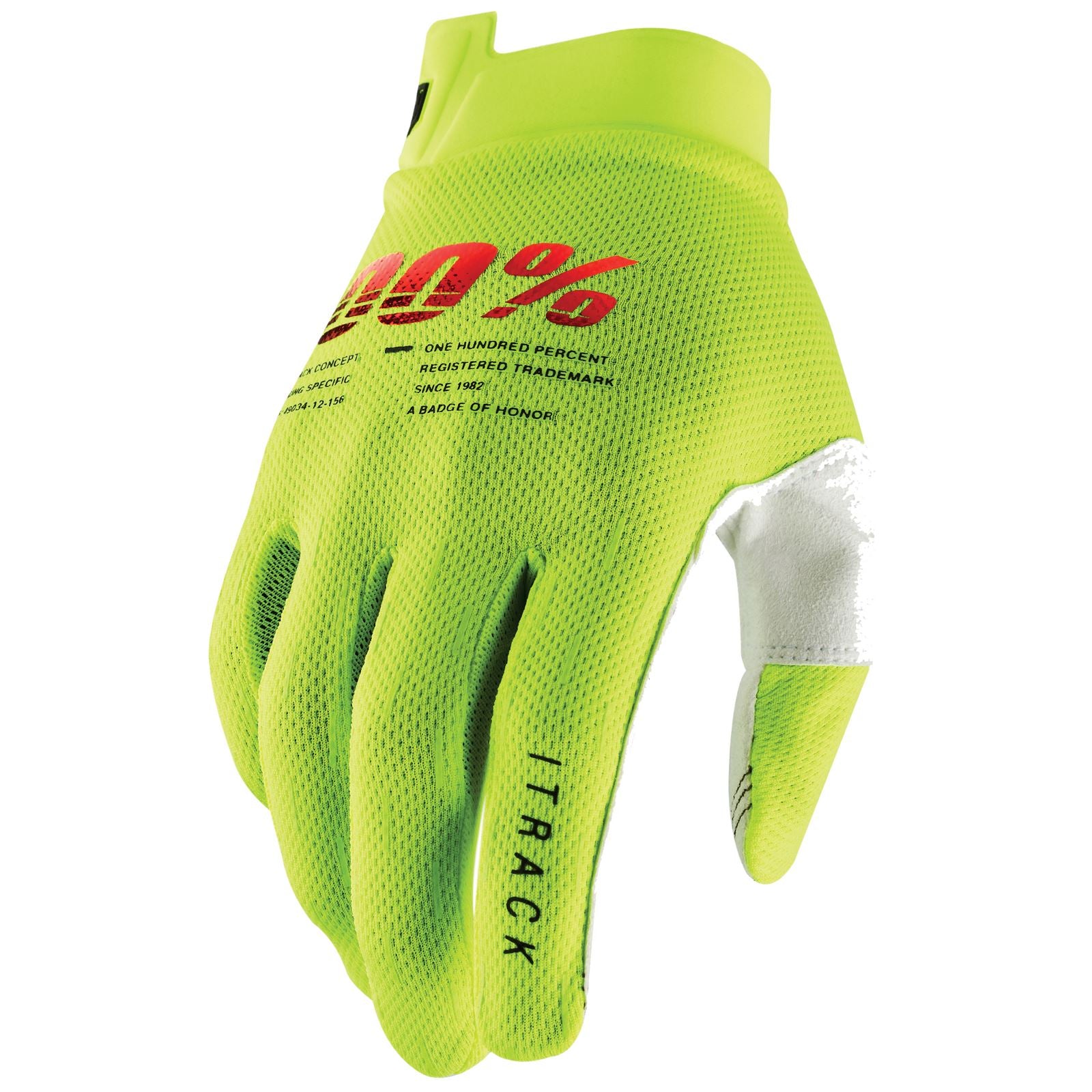 100% iTrack Youth Gloves - Fluorescent Yellow - Small 10009-00004_1375122