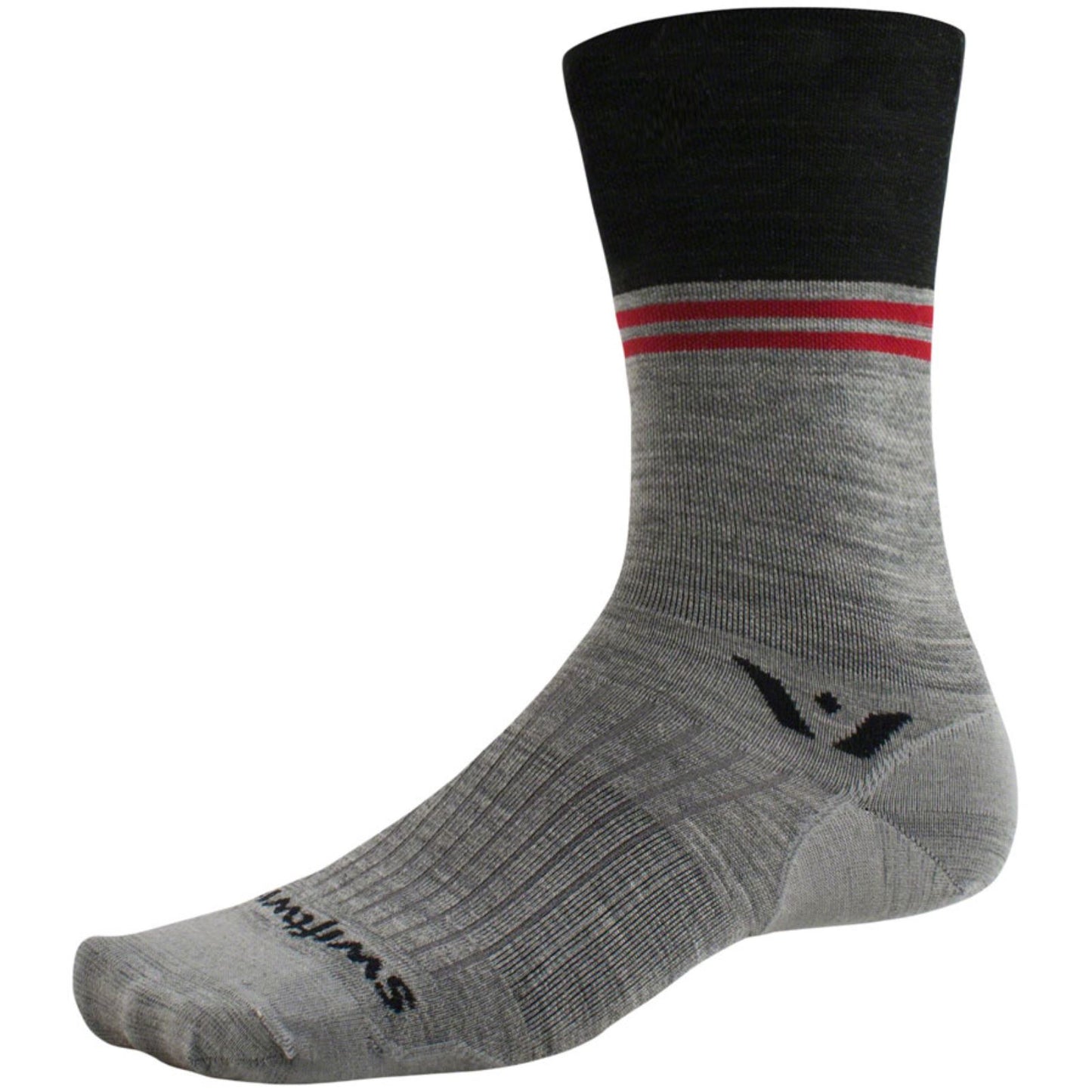 Swiftwick Pursuit Seven Ultralight Socks - 7 inch - Block Stripe Charcoal_1339261