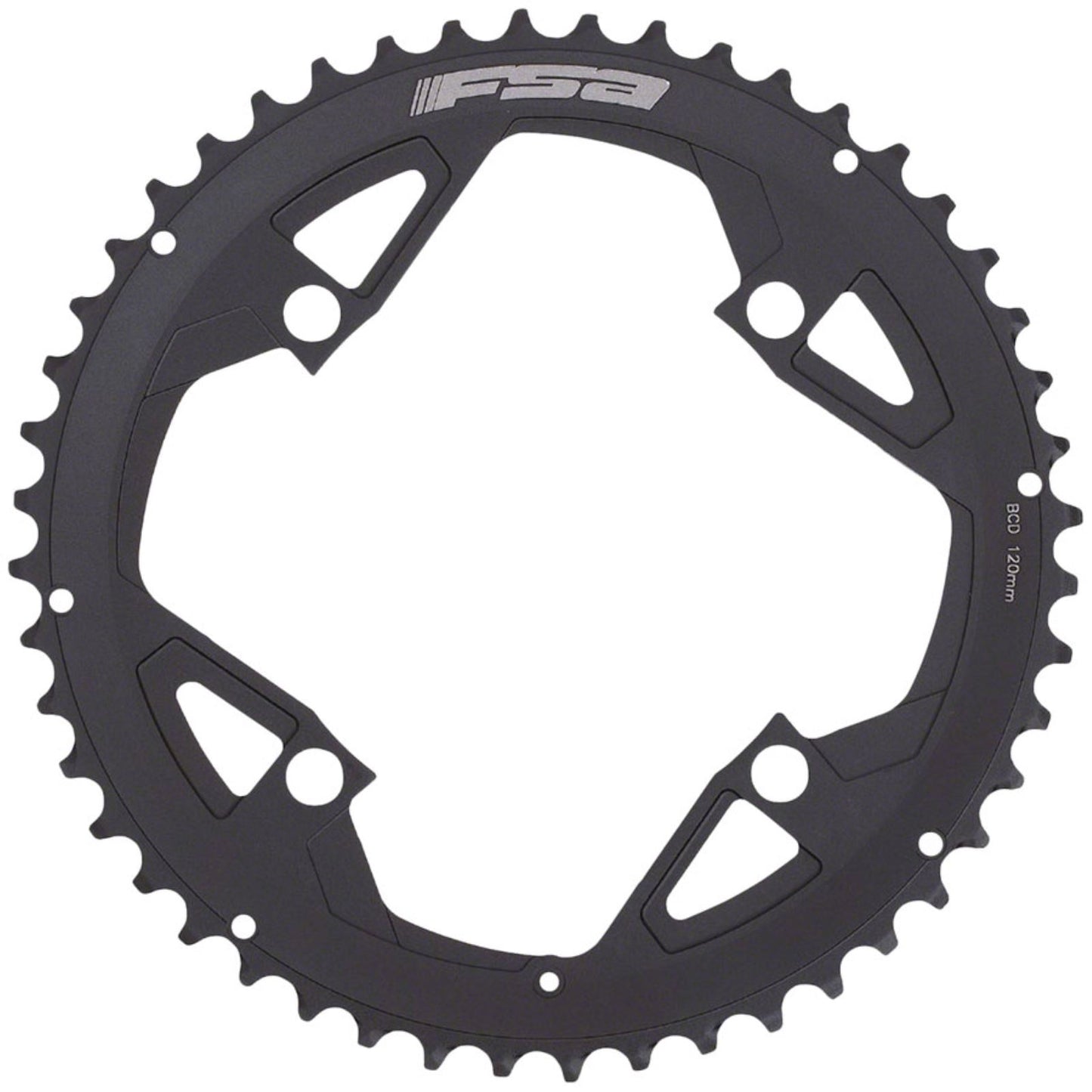 Full Speed Ahead Gossamer Pro ABS Road Chainring - 50t Outer Ring, 120mm BCD Black [MPN: 370-0160005050]_1340954