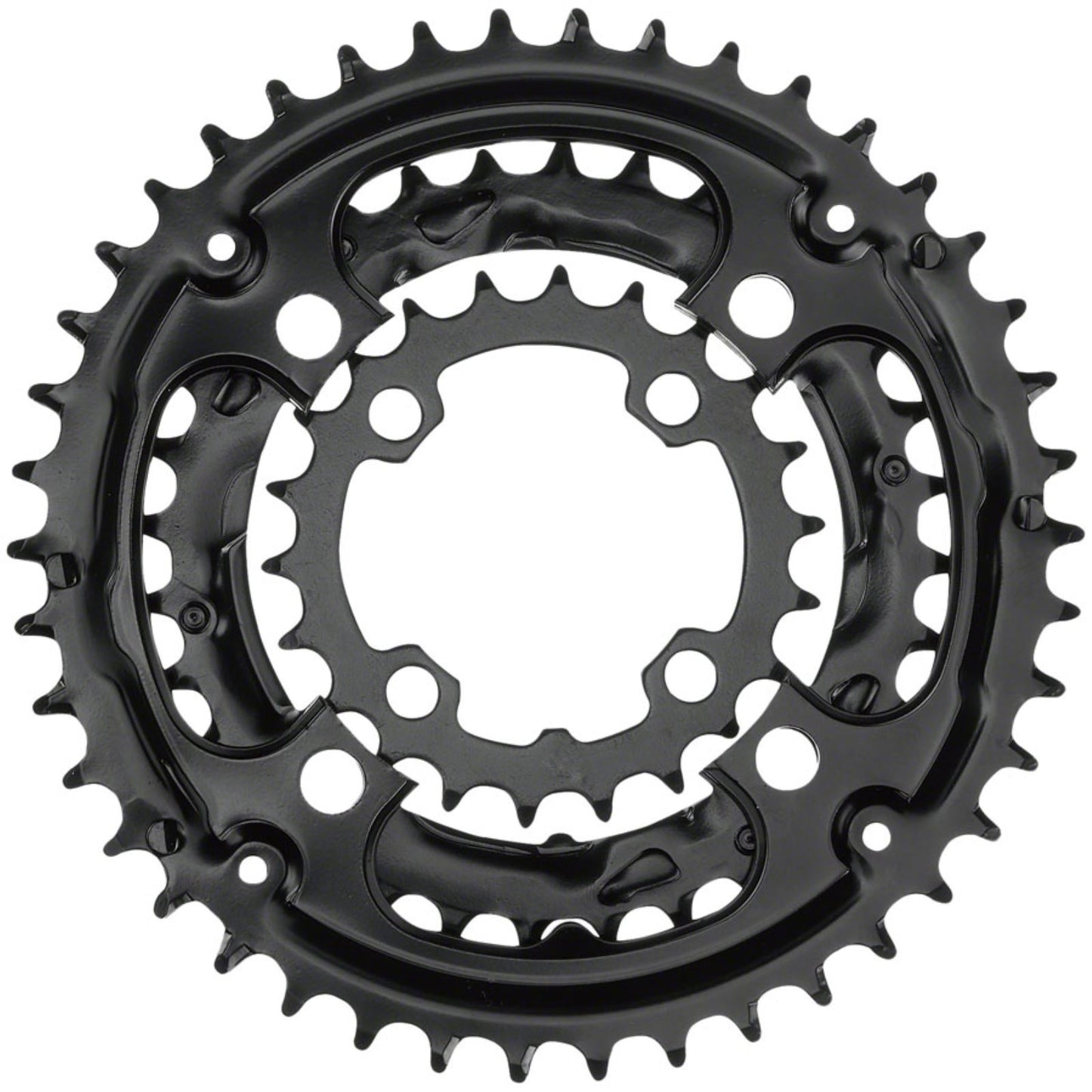 Samox 304ASS Chainring Set - 44/32/22t, 104/64 BCD, Aluminum Outer Ring, Black [MPN: 304ASS]_1341275