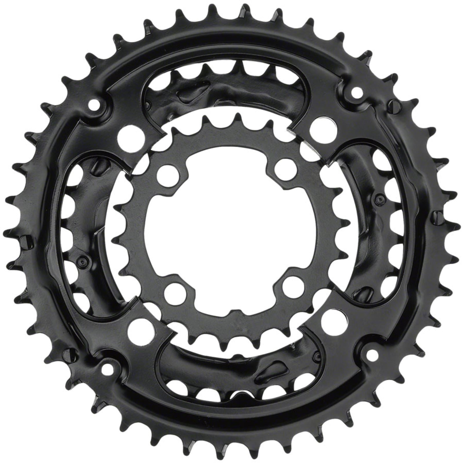 Samox 304ASS Chainring Set - 44/32/22t, 104/64 BCD, Aluminum Outer Ring, Black [MPN: 304ASS]_1341275