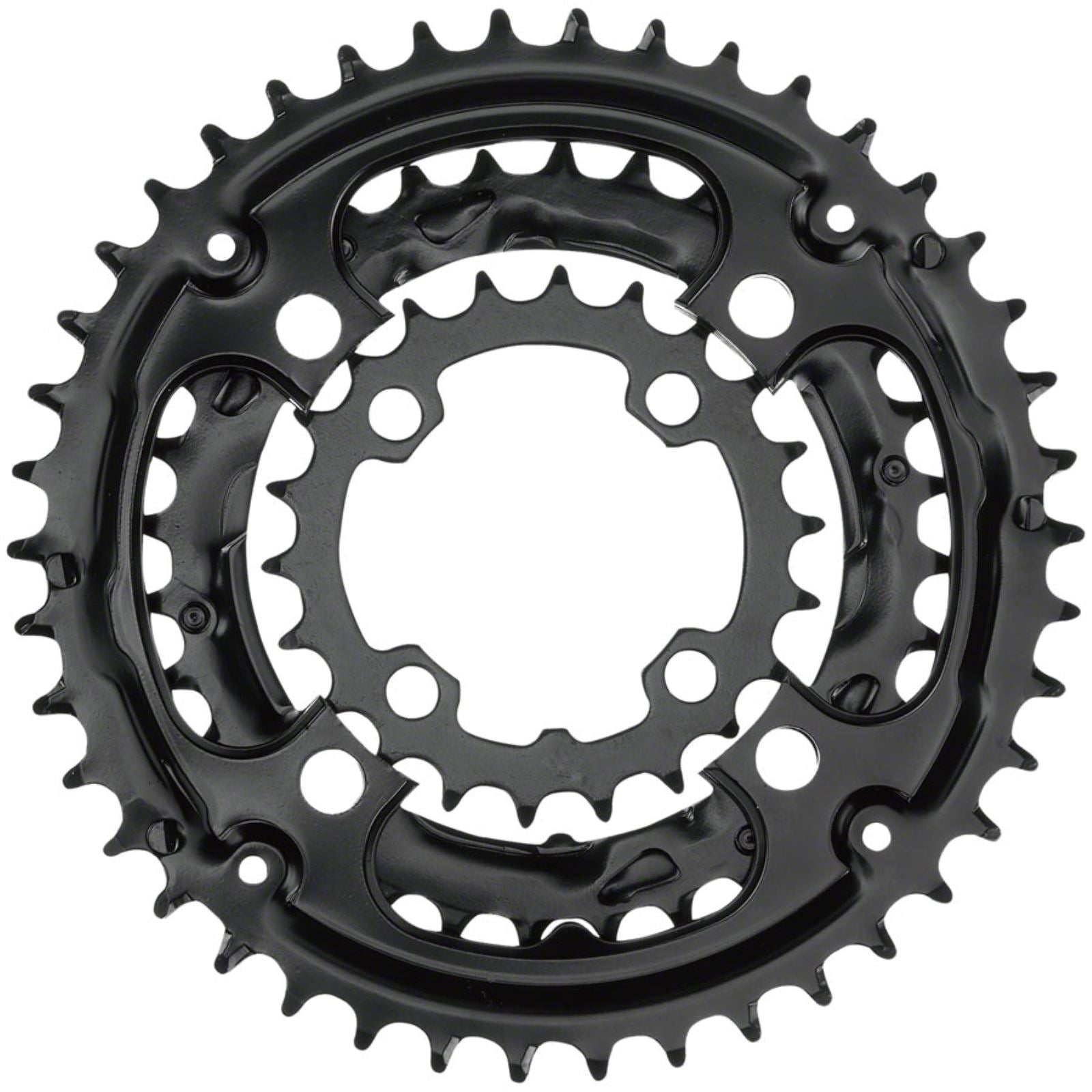 Samox 310ASS Chainring Set - 40/30/22t, 96/64 BCD, Aluminum Outer Ring, Black [MPN: 310ASS]_1341277