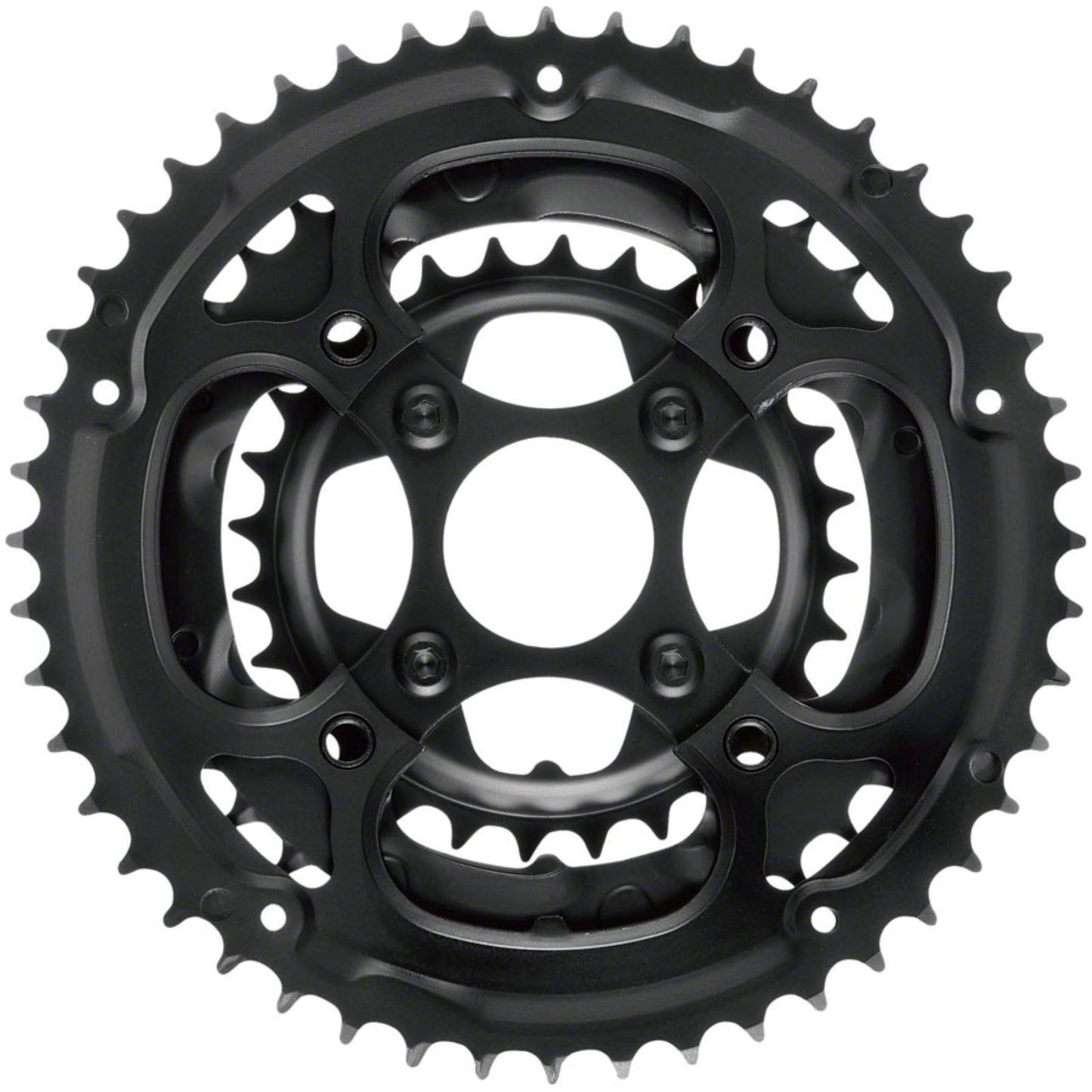 Samox 317SSS Chainring Set - 48/38/28t, 104/64 BCD, Steel Rings, Black [MPN: 317SSS]_1341278