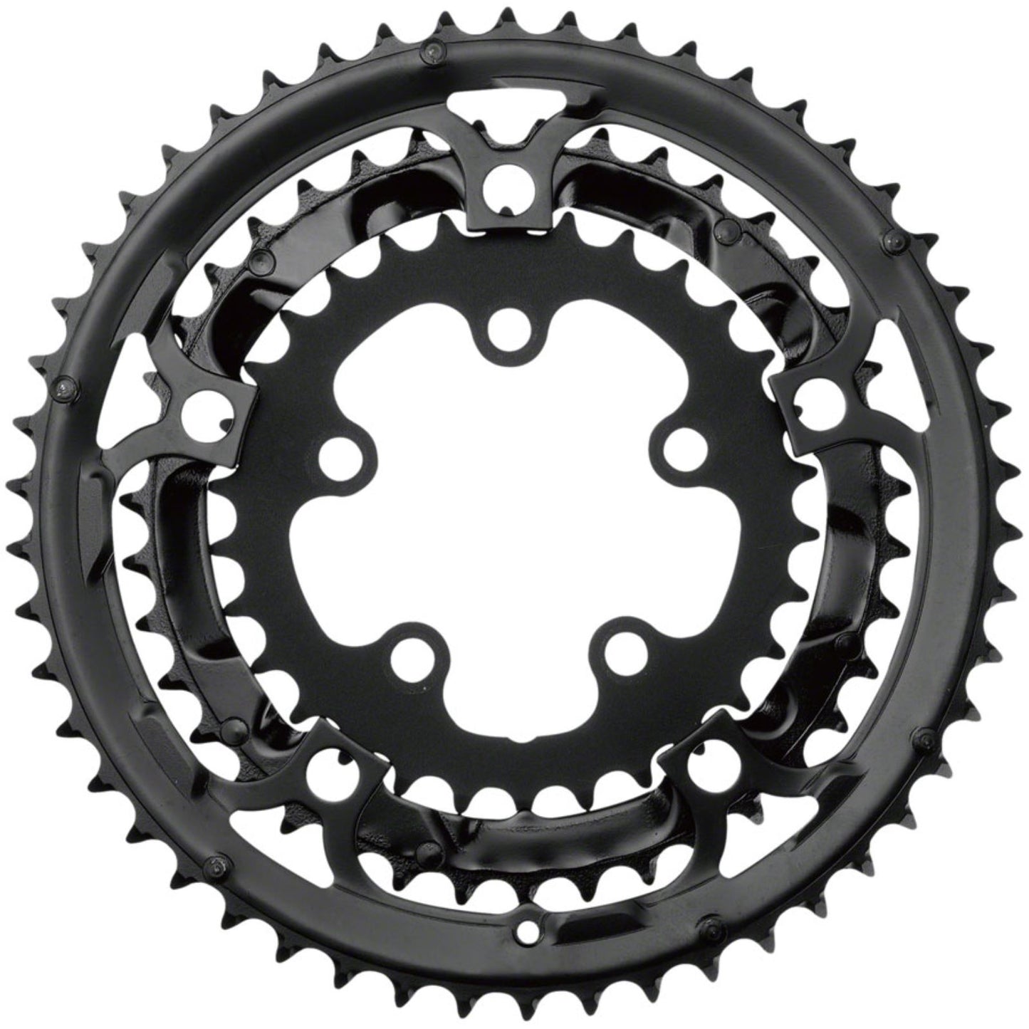 Samox 323ASS Chainring Set - 50/39/30t, 130/74 BCD, Aluminum Outer Ring, Black [MPN: 323ASS]_1341339