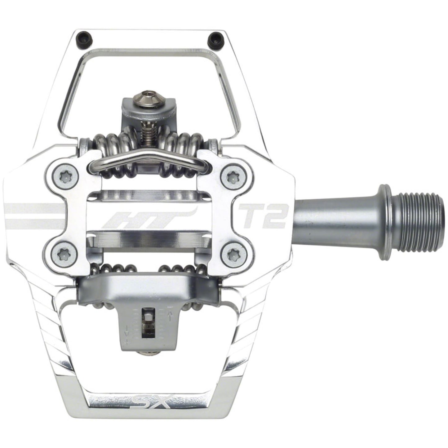 HT Components T2-SX Pedals - Dual Sided Clipless, Al, 9/16", Silver [MPN: 102001T2SXXX2Y01G1X1]_1348060