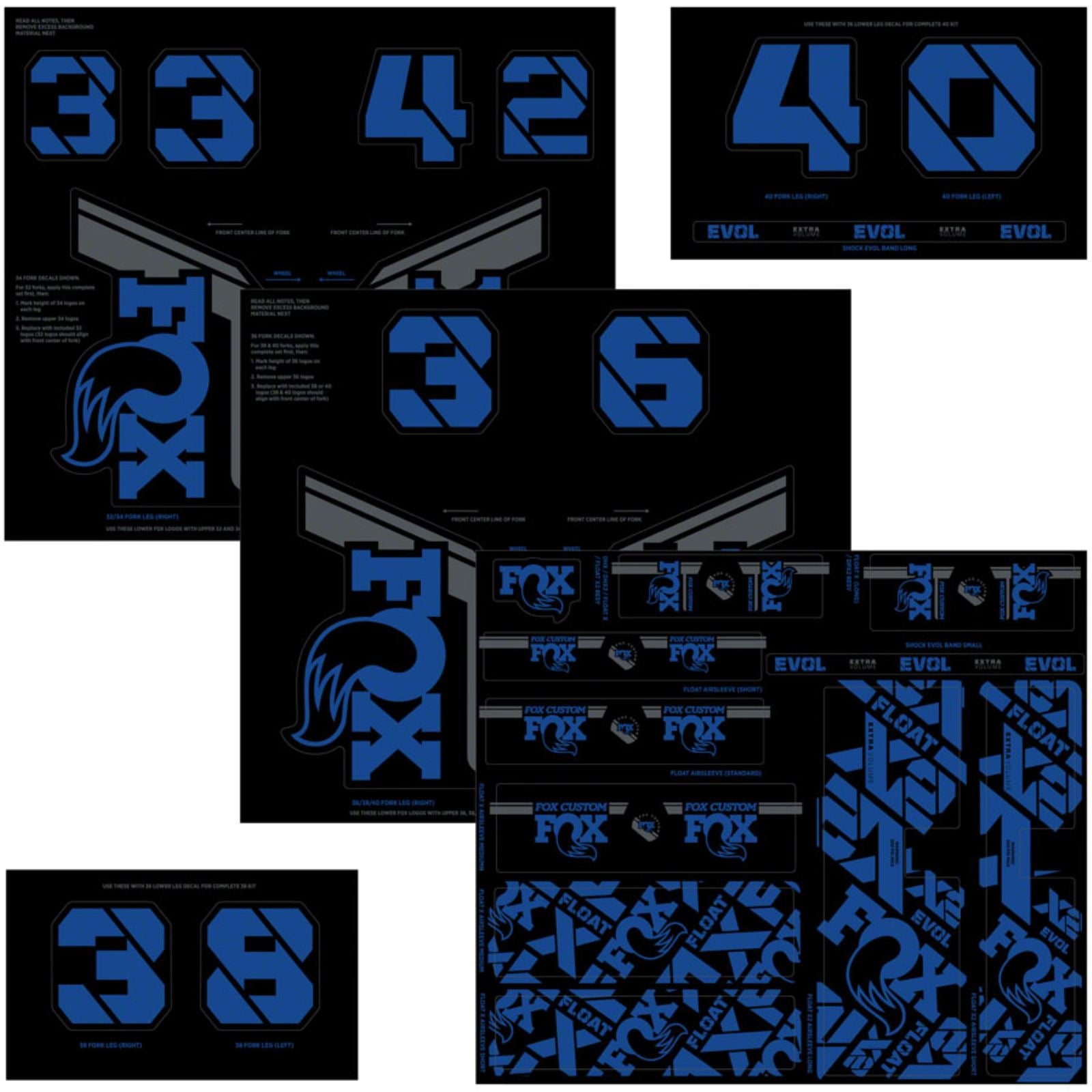 Fox Factory Fork and Shock Decal Kit - Blue 803-01-738_1351101
