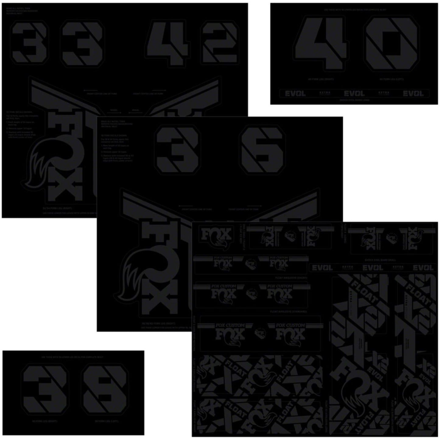 Fox Factory Fork and Shock Decal Kit - Stealth Black 803-01-732_1351031
