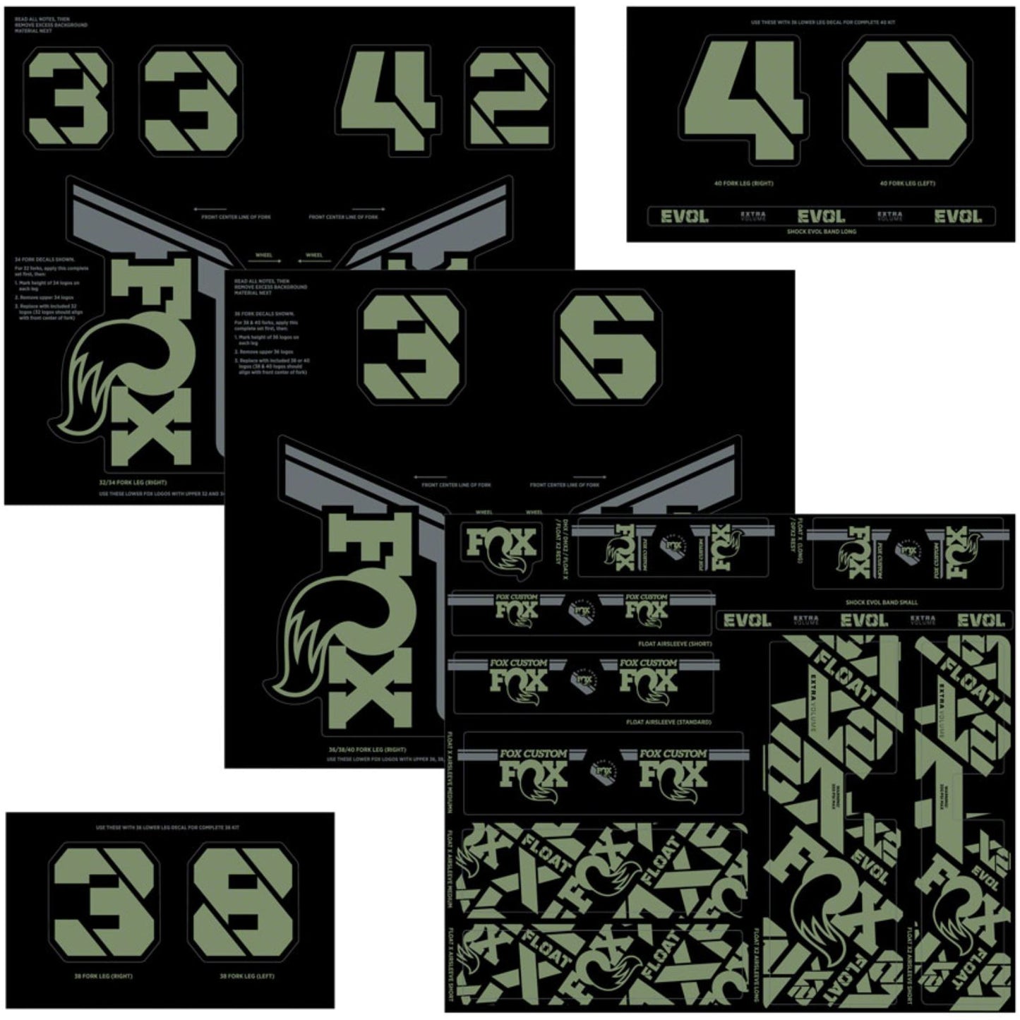 Fox Factory Fork and Shock Decal Kit - Pistachio 803-01-734_1351164