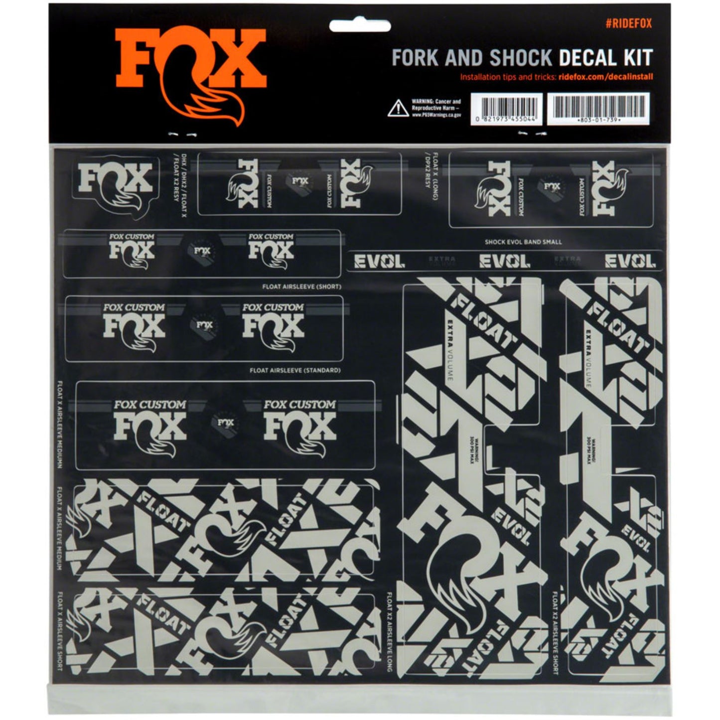 Fox Factory Fork and Shock Decal Kit - Battleship Gray 803-01-736_1351171