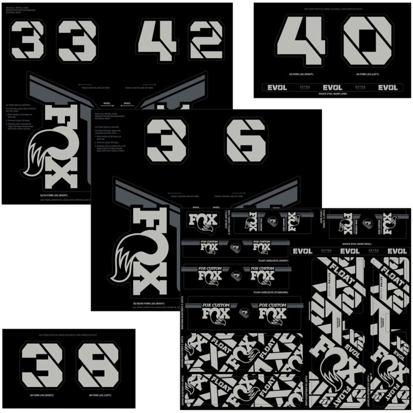 Fox Factory Fork and Shock Decal Kit - Battleship Gray 803-01-736_1351172