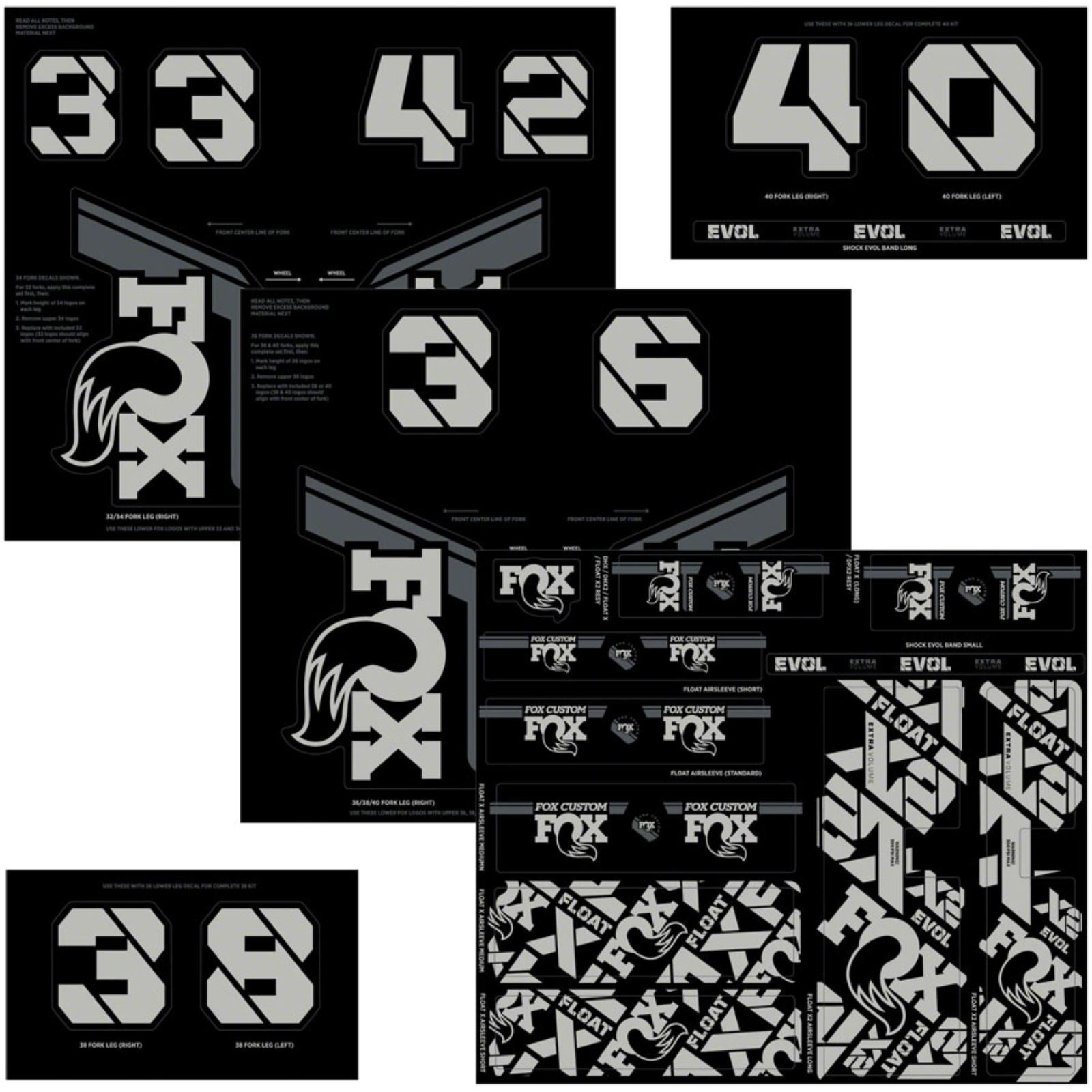 Fox Factory Fork and Shock Decal Kit - Battleship Gray 803-01-736_1351172