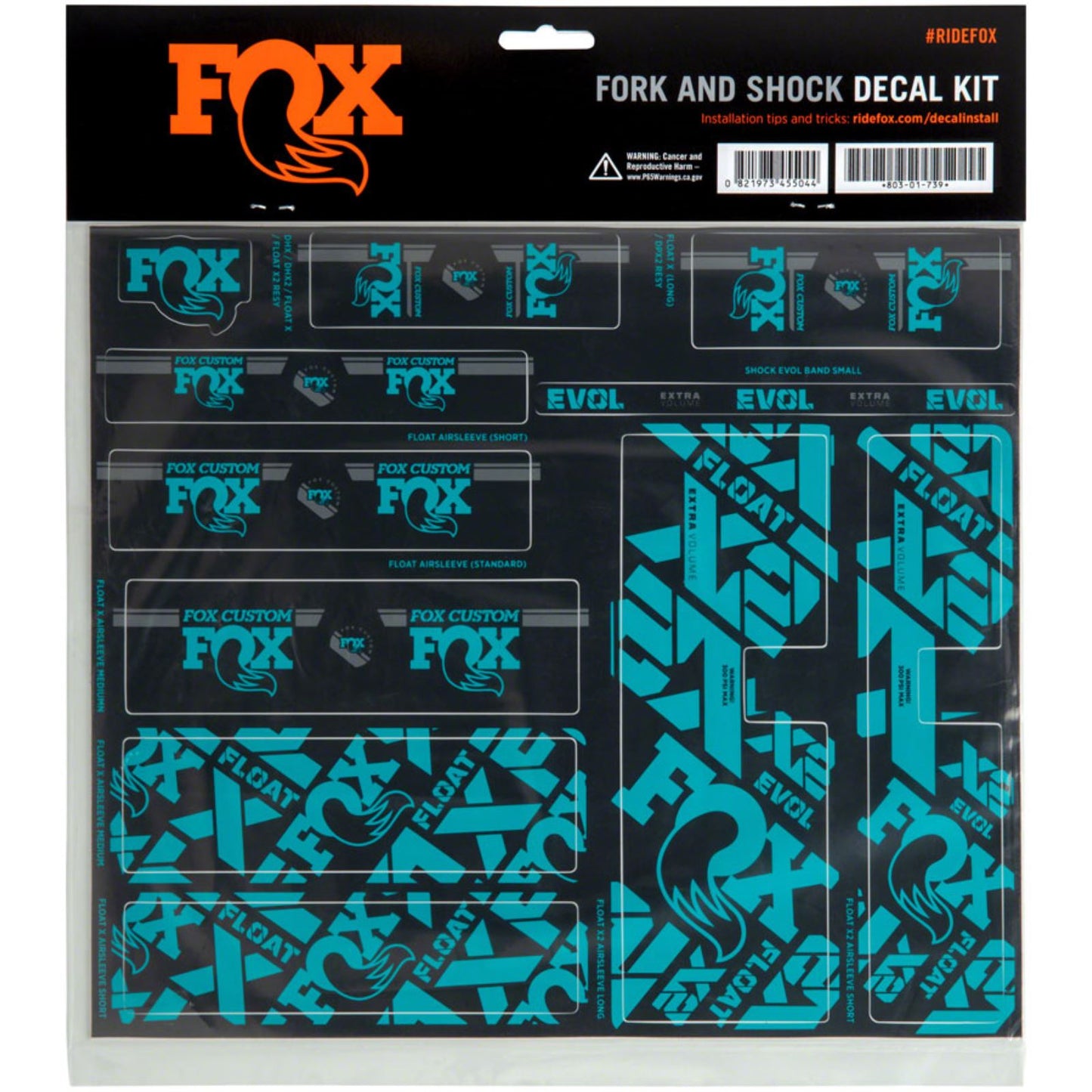 Fox Factory Fork and Shock Decal Kit - Turquoise 803-01-735_1351178