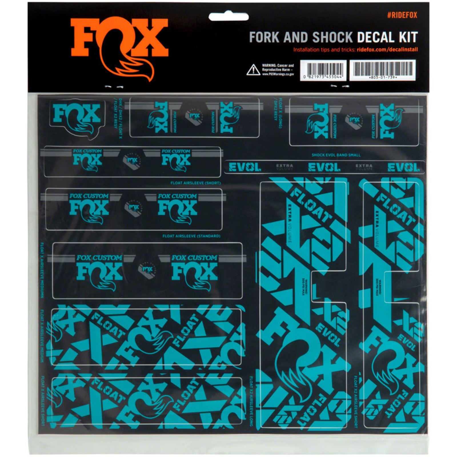 Fox Factory Fork and Shock Decal Kit - Turquoise 803-01-735_1351178