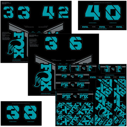 Fox Factory Fork and Shock Decal Kit - Turquoise 803-01-735_1351157