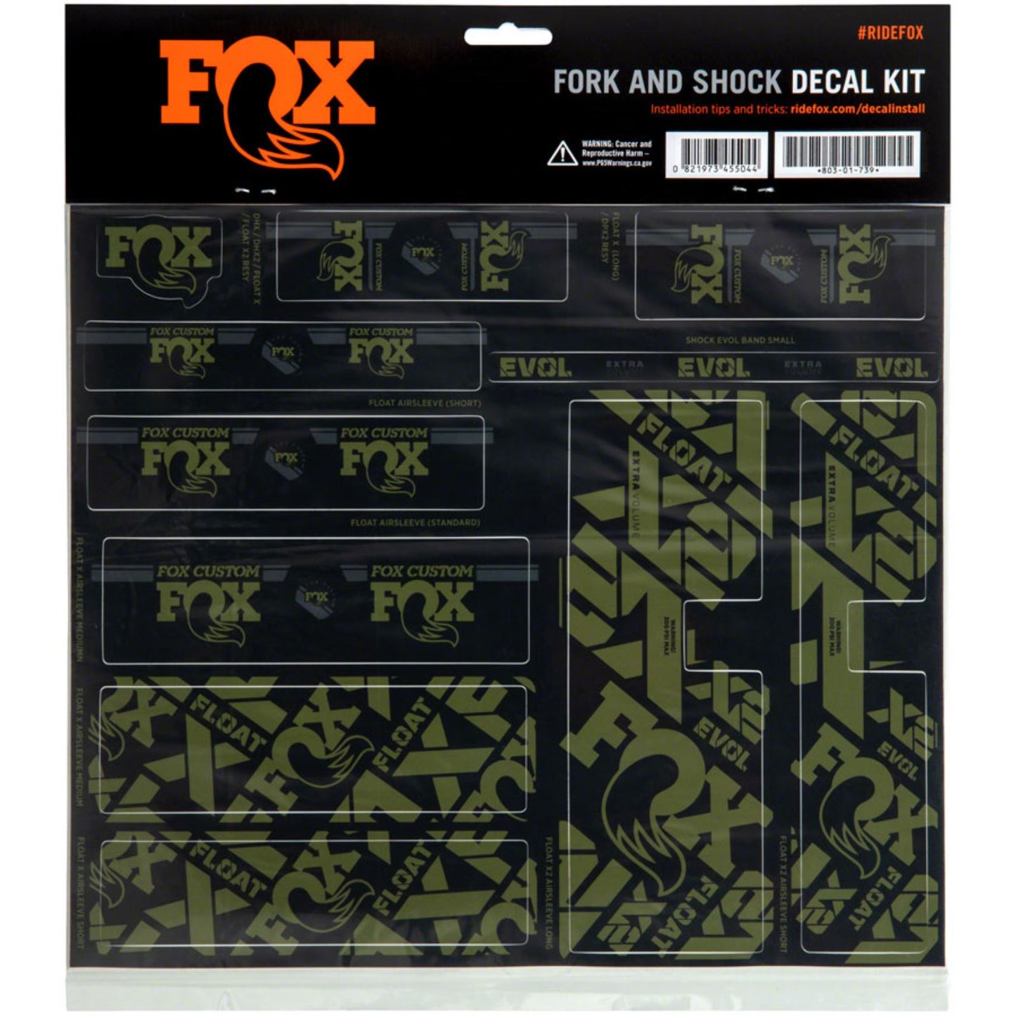 Fox Factory Fork and Shock Decal Kit - Olive Drab 803-01-741_1351143