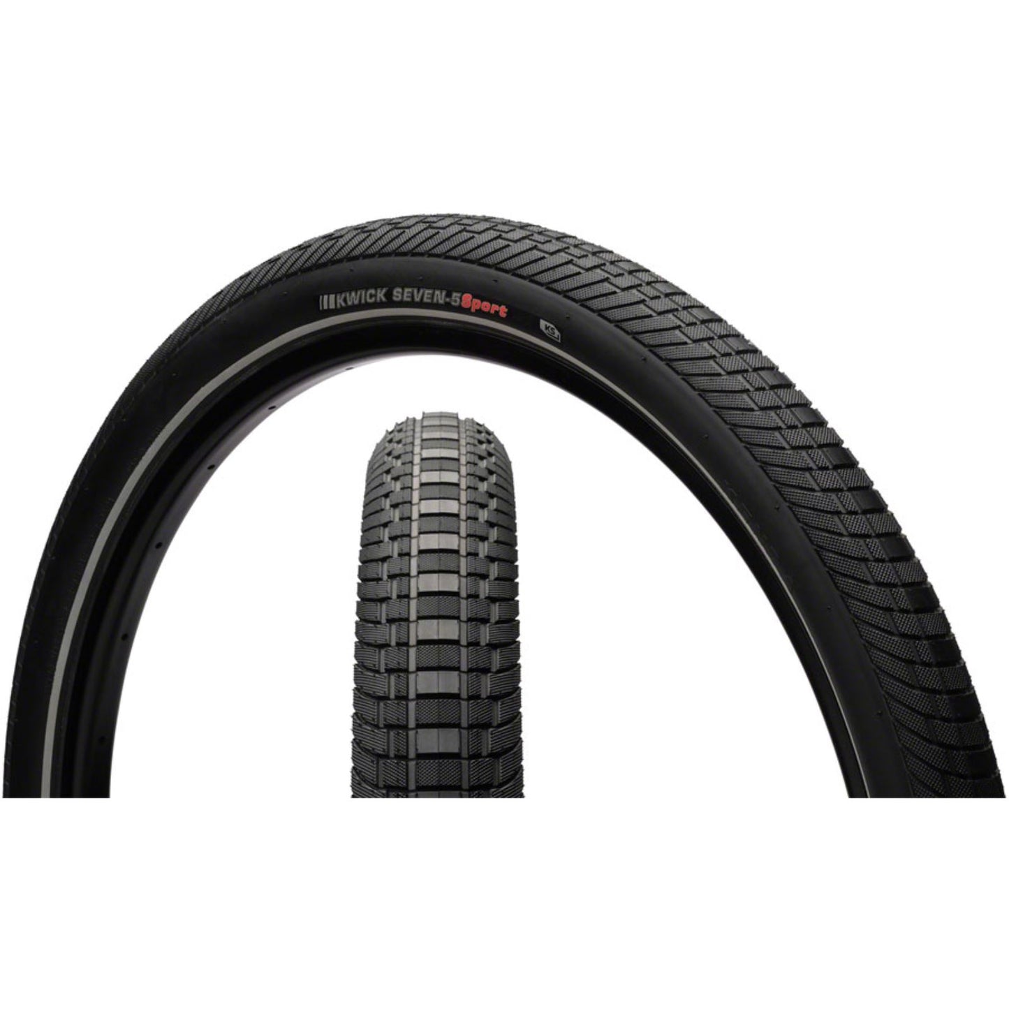 Kenda - Bicycle Kwick Seven.5 Tire - 27.5 x 2, Clincher, Wire, Black/Reflective, 60tpi 90016155_1353658