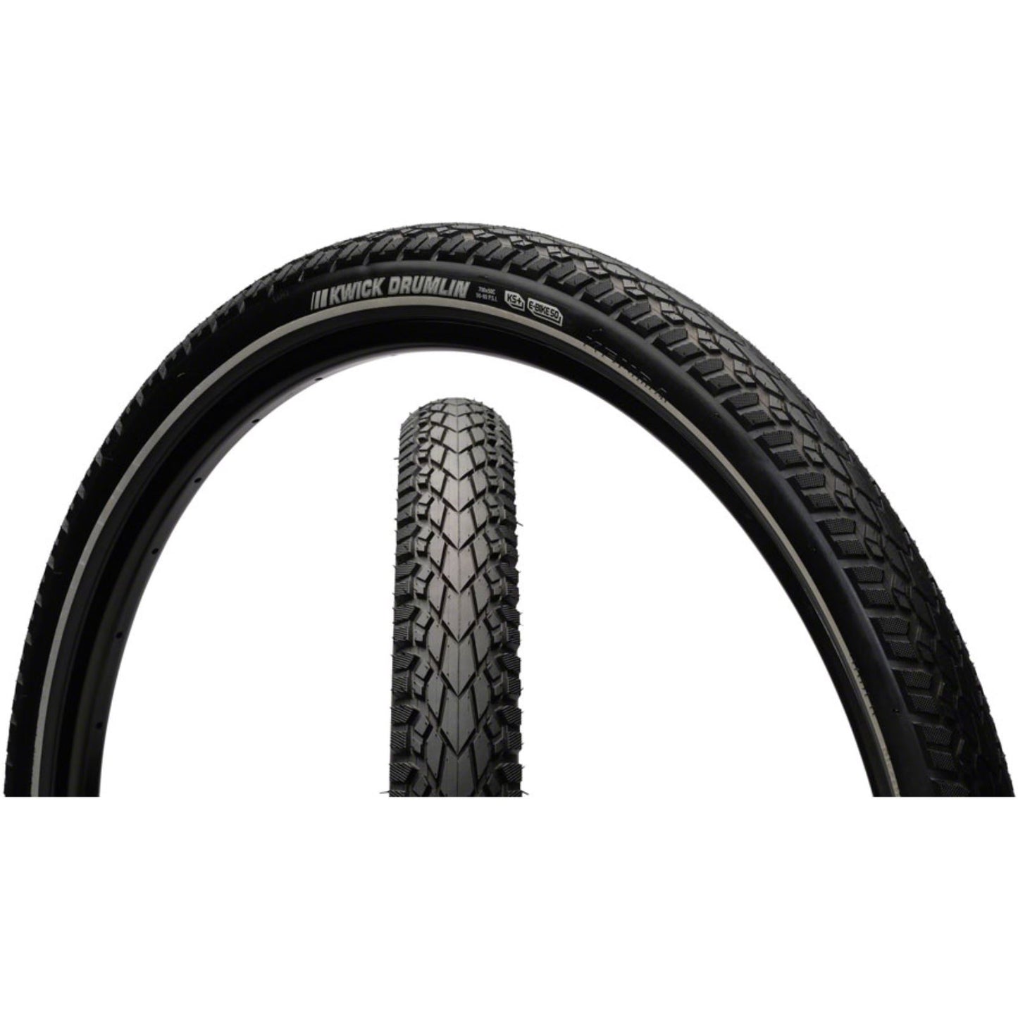 Kenda - Bicycle Kwick Drumlin Tire - 26 x 2.2, Clincher, Wire, Black/Reflective 90014838_1353667