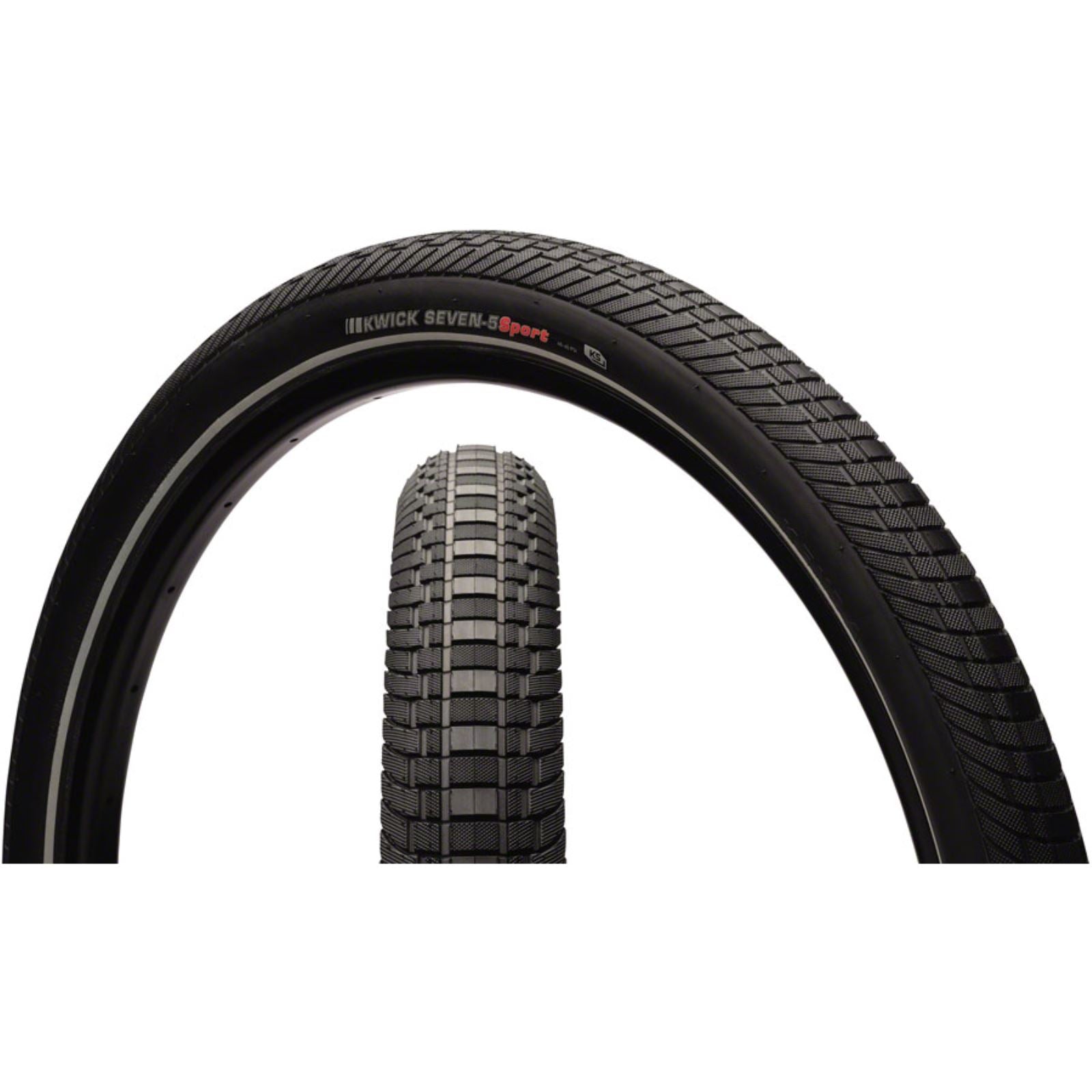 Kenda - Bicycle Kwick Seven.5 Tire - 27.5 x 1.75, Black/Reflective, 60tpi, KS 071N8M64_1353672