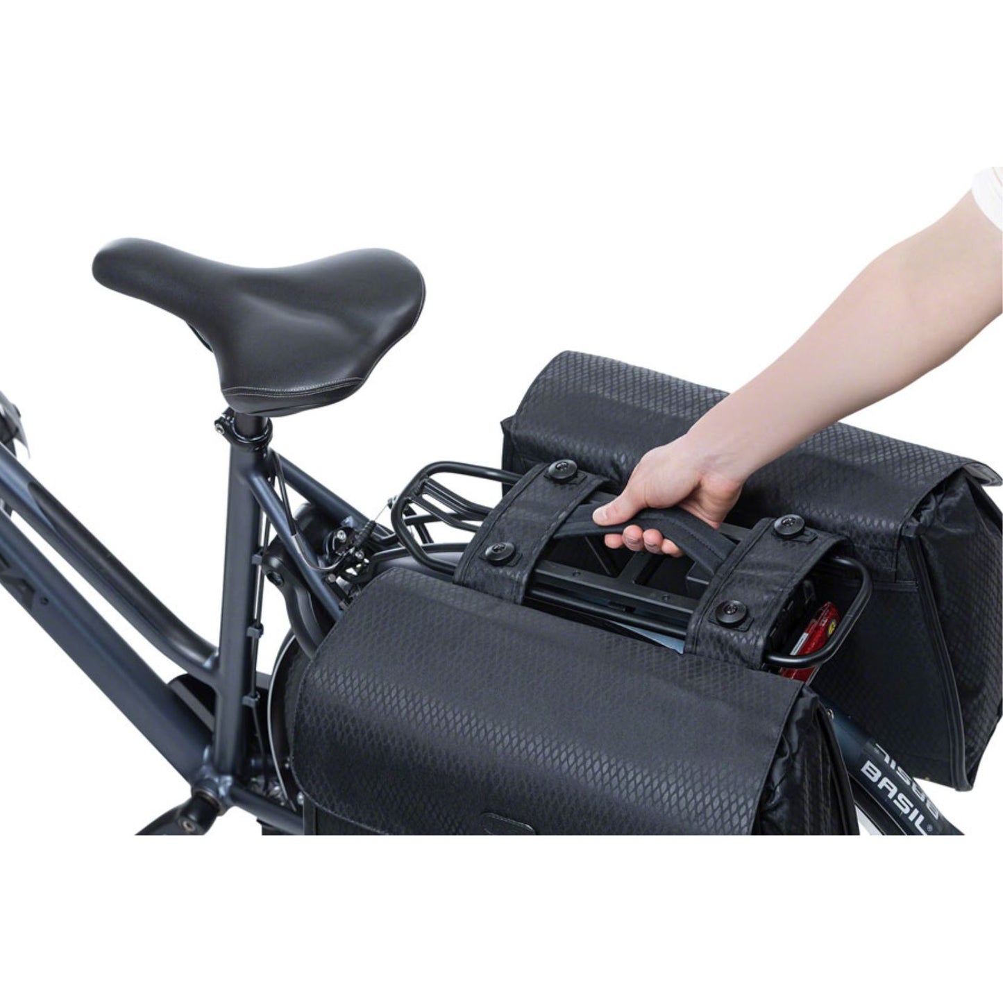 Basil Double Pannier Handle for Uniuversal Bridge and MIK Adaptor Plate - Black [MPN: 50467]_1355015