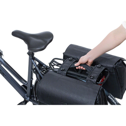 Basil Double Pannier Handle for Uniuversal Bridge and MIK Adaptor Plate - Black [MPN: 50467]_1355015