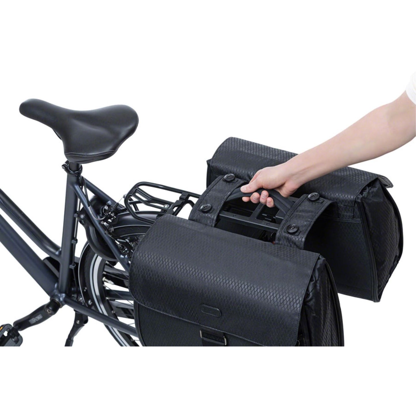 Basil Double Pannier Handle for Uniuversal Bridge and MIK Adaptor Plate - Black [MPN: 50467]_1355016