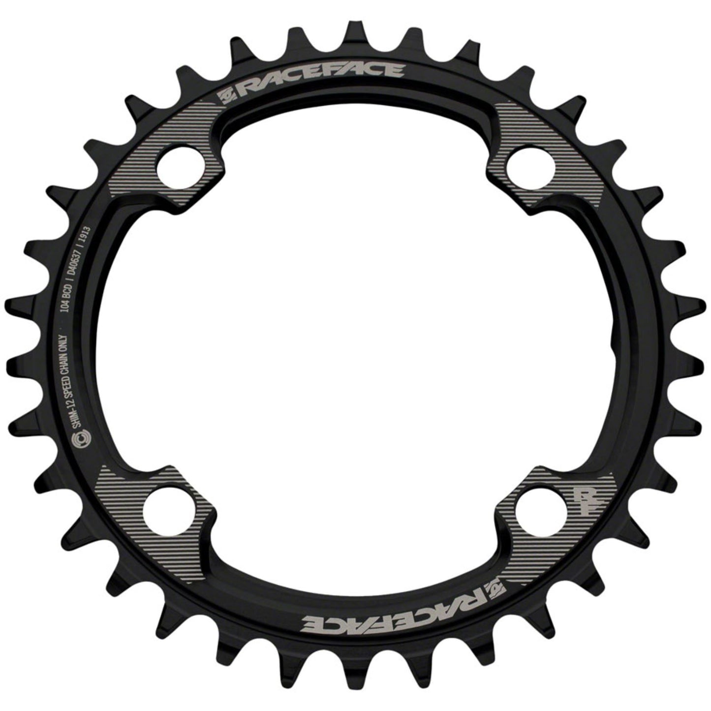 Race Face 1x 104 BCD Hyperglide+ Chainring - 32t - 104 BCD - Black [MPN: RNW104X32TSHI12BLK]_1360970
