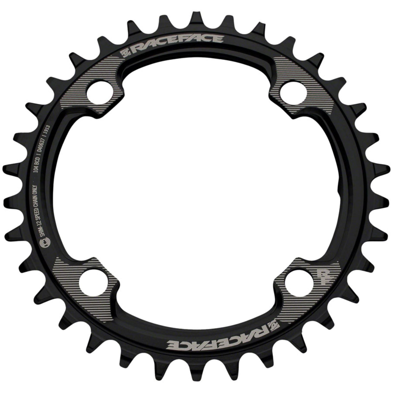 Race Face 1x 104 BCD Hyperglide+ Chainring - 32t - 104 BCD - Black [MPN: RNW104X32TSHI12BLK]_1360970