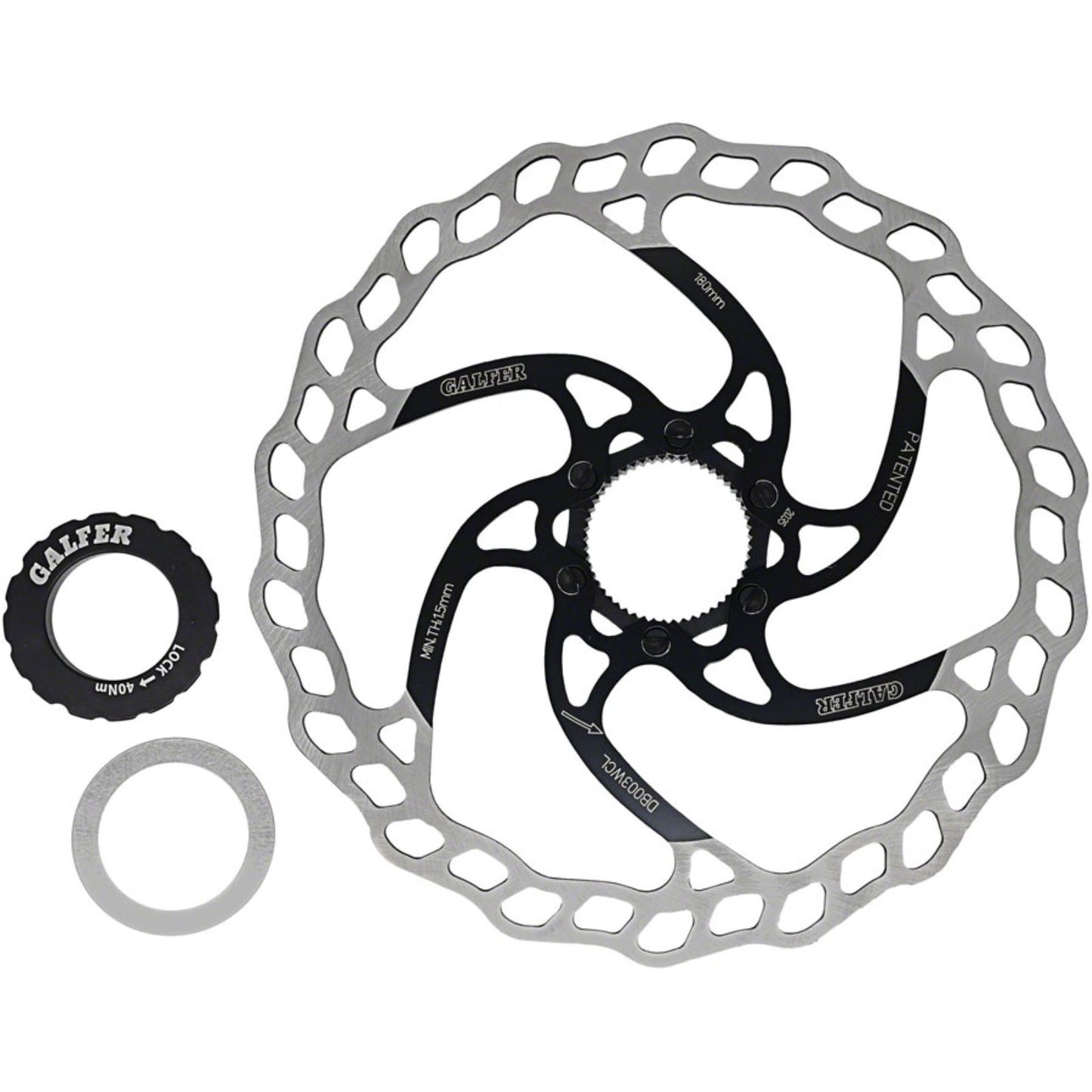 Galfer MTB Disc Brake Rotor - 180mm, Centerlock, 1.8mm [MPN: DB003WCL]_1361267