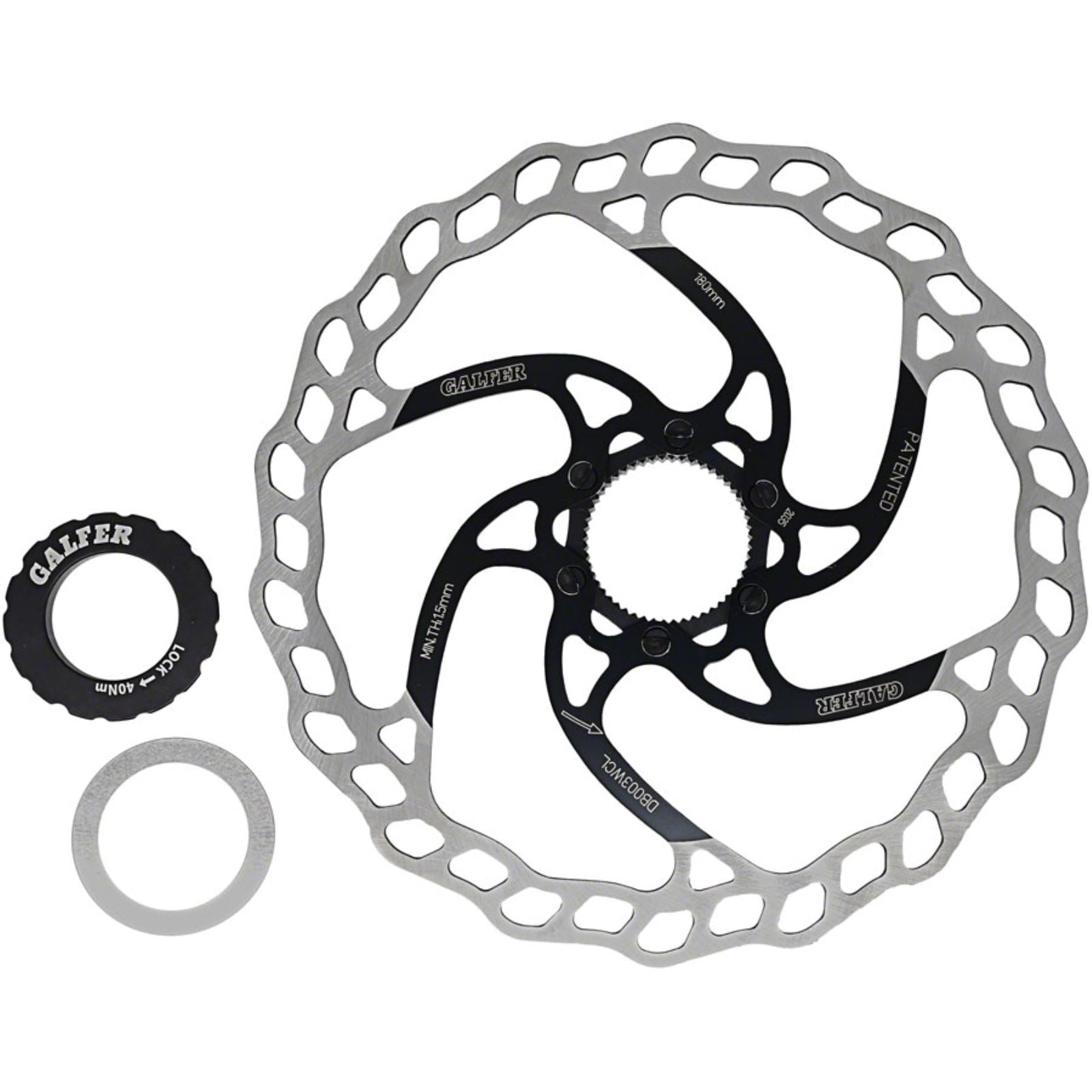 Galfer MTB Disc Brake Rotor - 180mm, Centerlock, 1.8mm [MPN: DB003WCL]_1361267