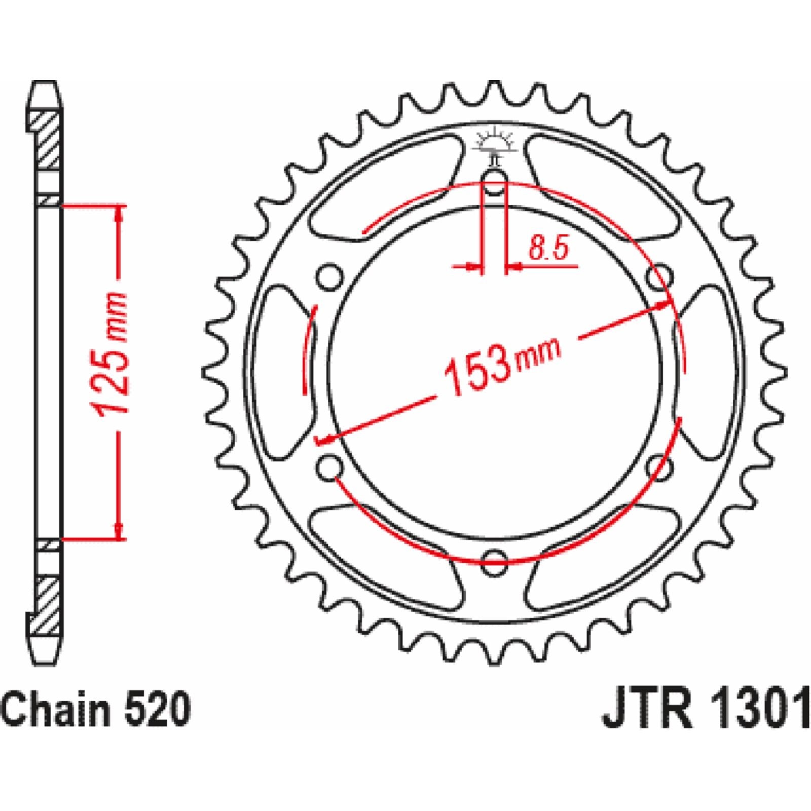 JT Sprockets Rear Sprocket - 42 Tooth for Honda JTR1301.42_1363642