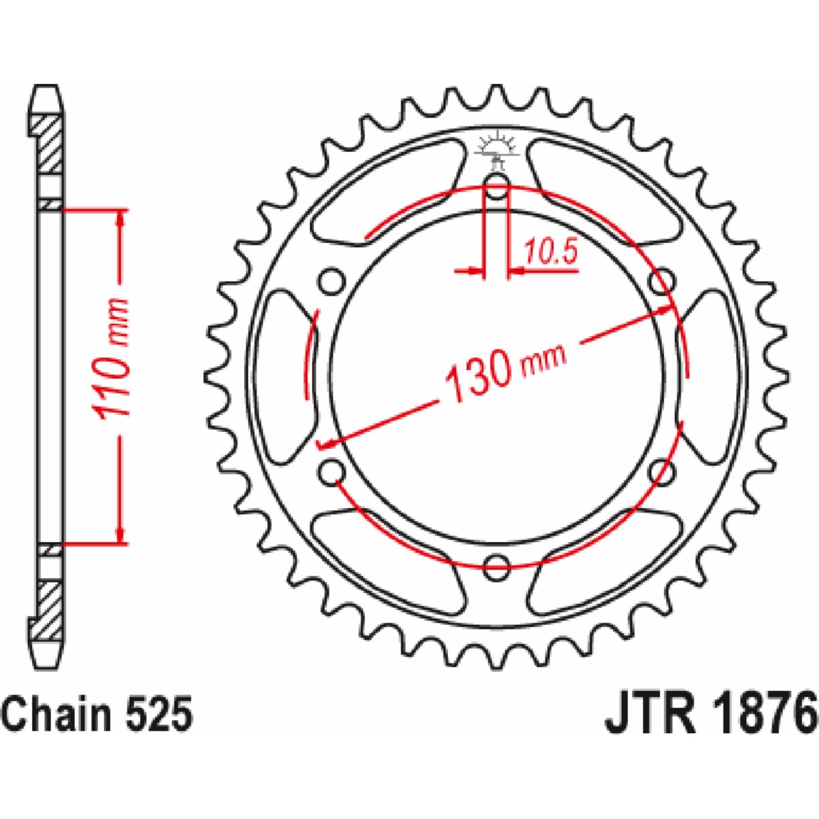 JT Sprockets Rear Sprocket - 42 Tooth for Yamaha JTR1876.42_1363643