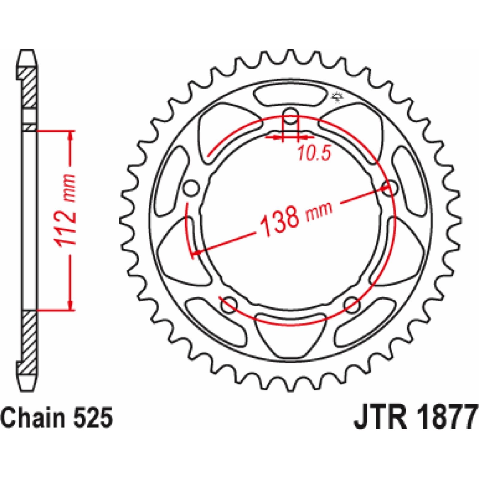 JT Sprockets Rear Sprocket - 45 Tooth for Yamaha JTR1877.45_1363644